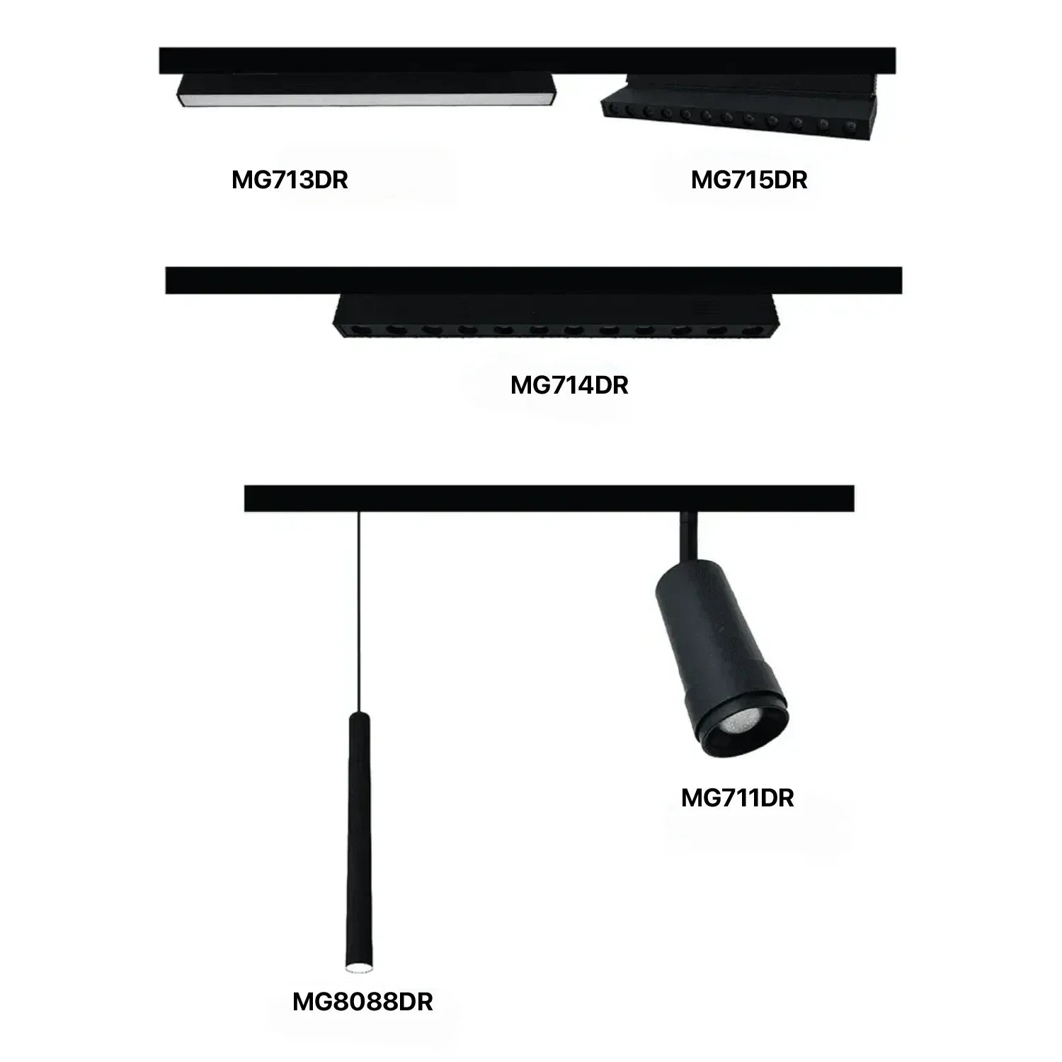الترالايت مجموعة إنارة سكة مغناطيسية 11مم 24V - درجة وضوح اللون CRI>95 - قابل للتخفيت (BM-Family)