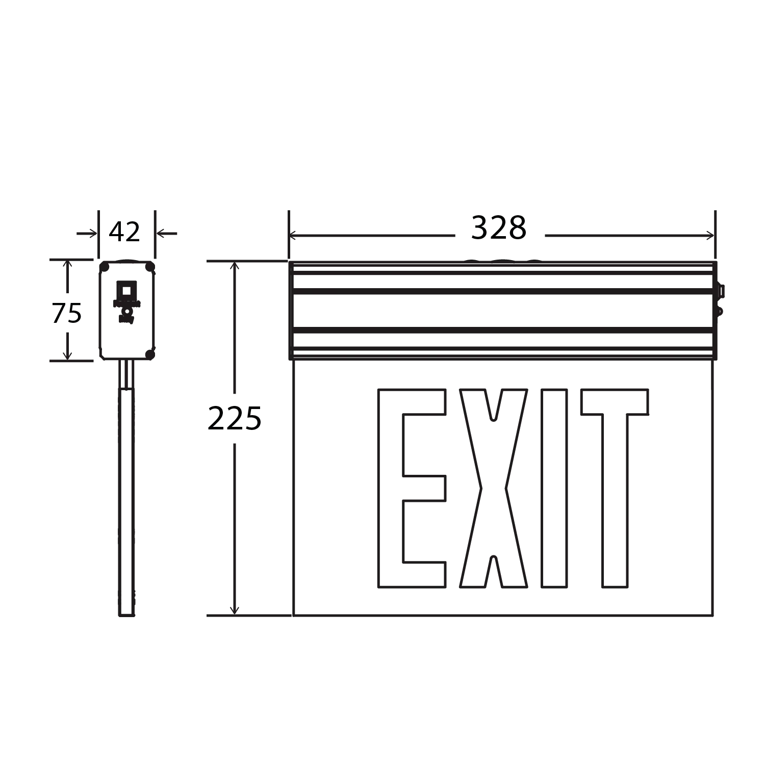 إنارة طوارئ مع لوحة إشارة خروج الترالايت 3.5 واط (JELEX)