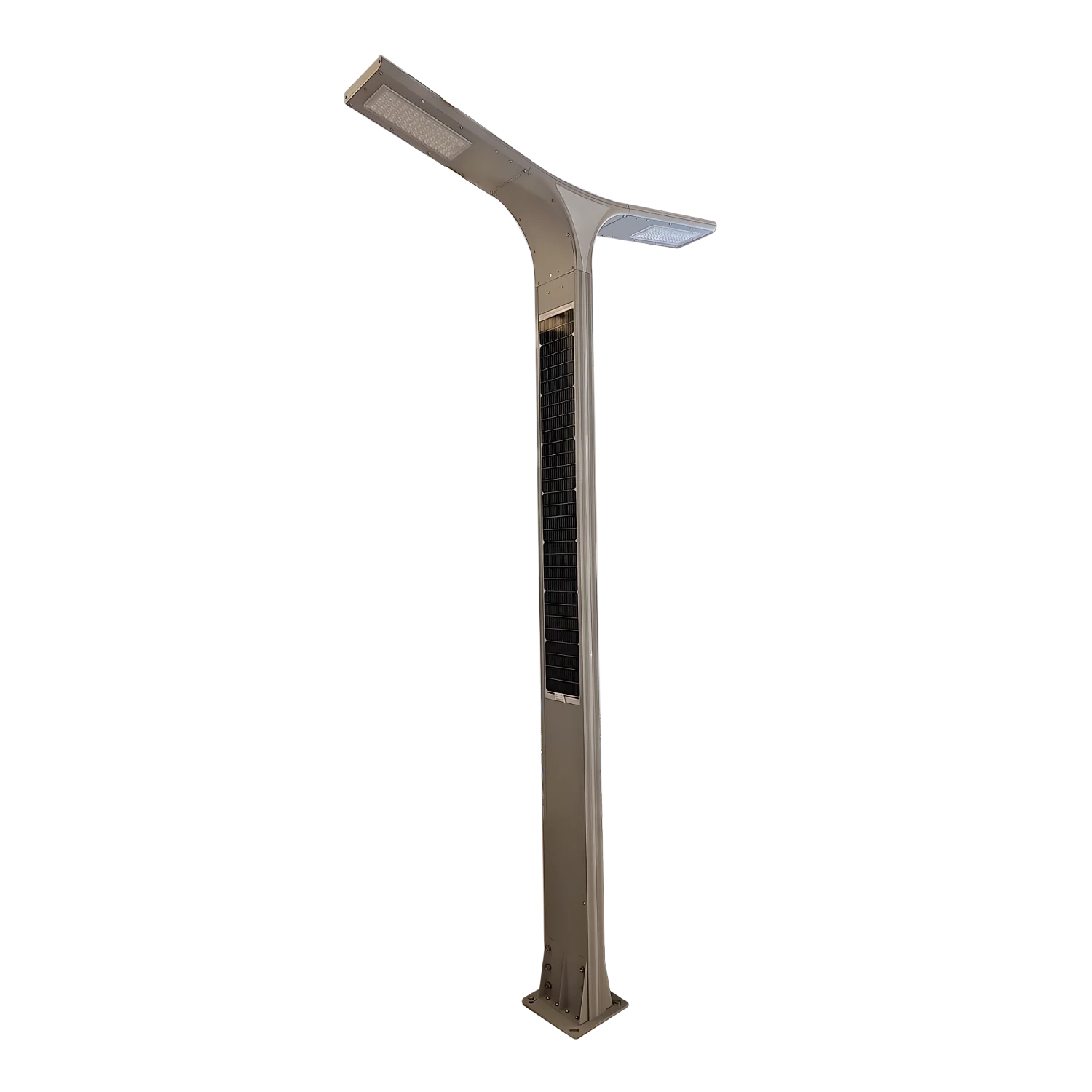 عمود إنارة شمسي (TY01) - إضاءة ليد برأسين 30W مع لوح شمسي 160W - مقاوم للماء IP65 - ارتفاع 3 متر
