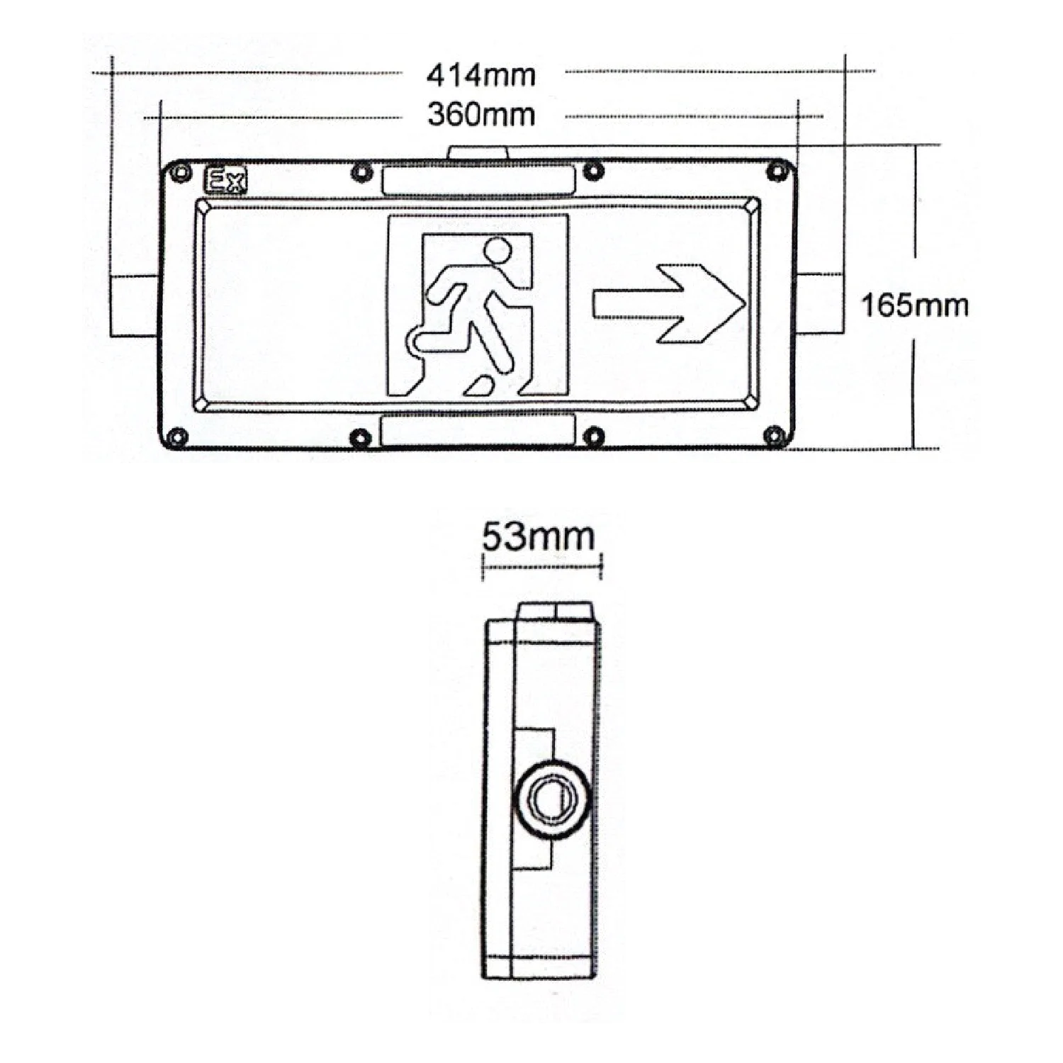 لوحة مخرج طوارئ مقاومة للانفجار الترالايت 2 واط IP65 (JY-3315)