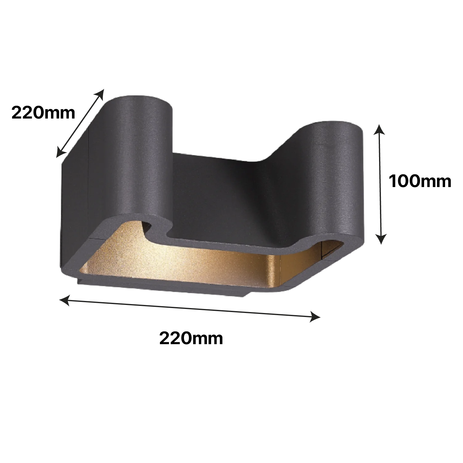 كشاف جداري خارجي عصري 15 واط (H1111) – هيكل ألمنيوم جرافيتي مقاوم للماء IP54