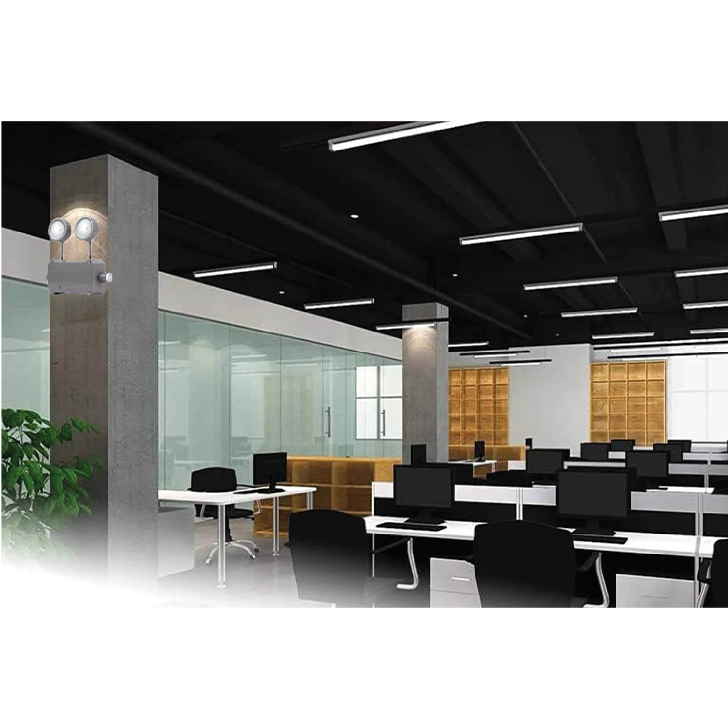 إضاءة طوارئ مقاومة للانفجار من الترالايت – مصابيح مزدوجة ببطارية داخلية وتصنيف IP65 (JY-1009)