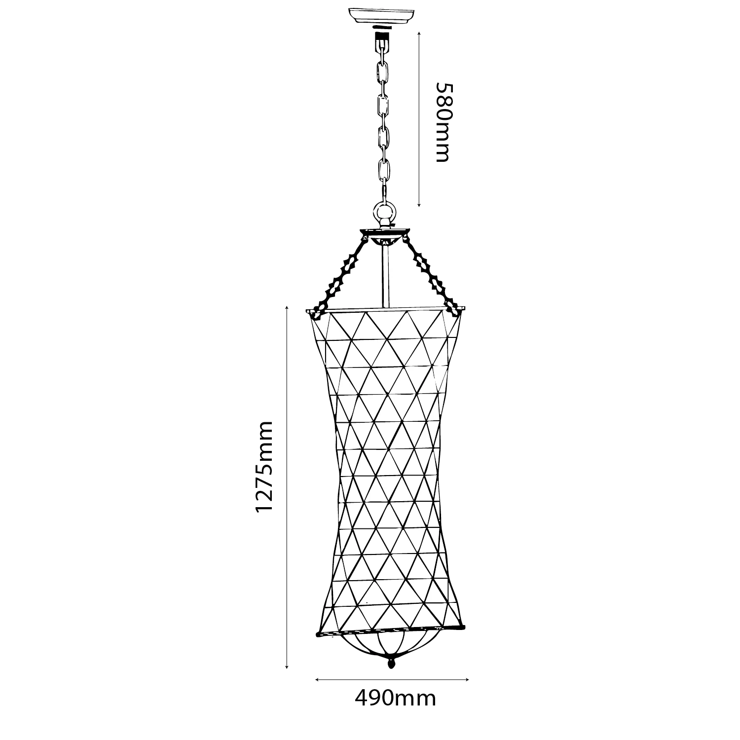 ثريا نحاسية فاخرة بتصميم هندسي أنيق من الترا لايت 9 لمبات E14 (P3452-500)