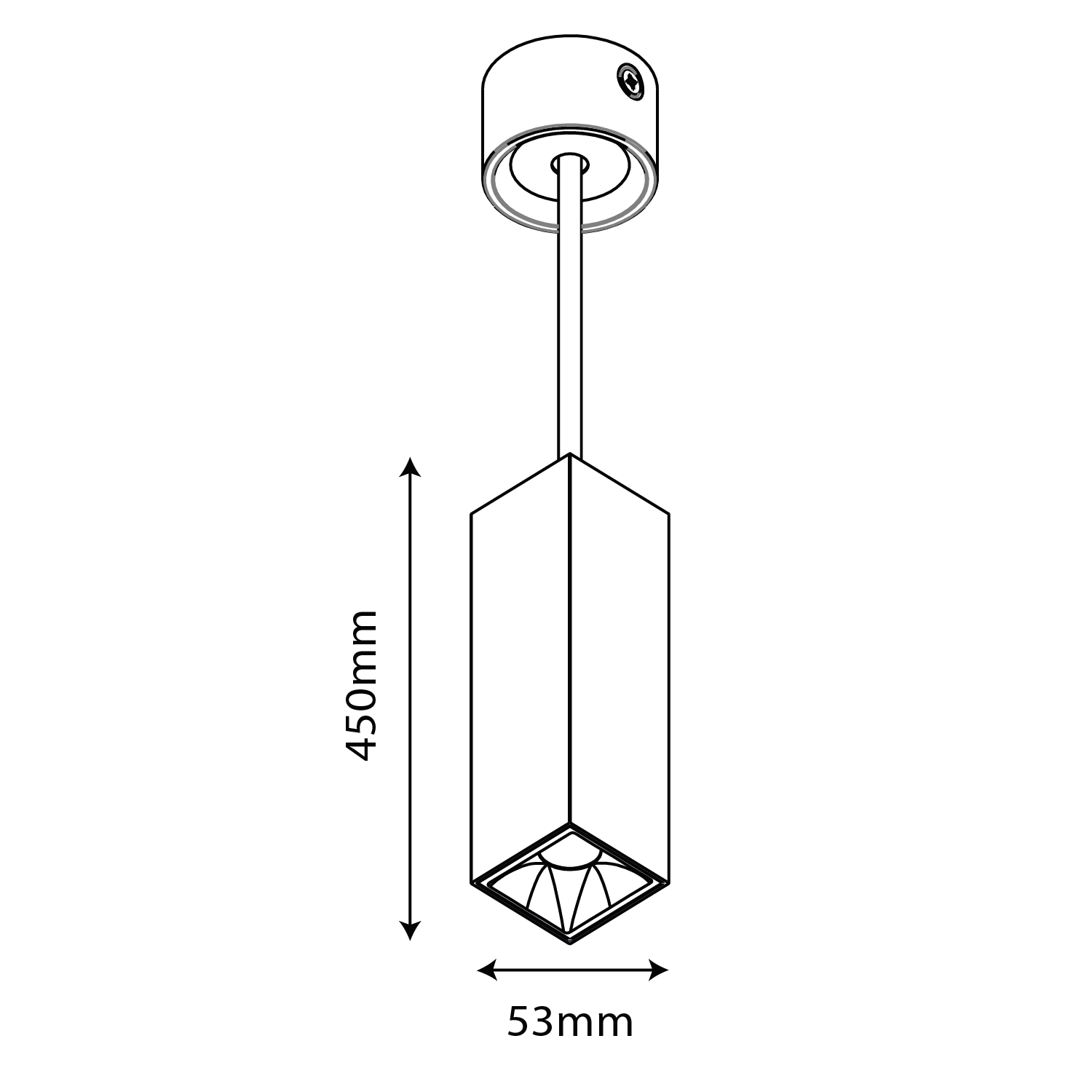 إنارة سقفية معلقة مربعة موجهة من الترالايت - 20 واط، هيكل من الألمنيوم (BR8088-SQ)