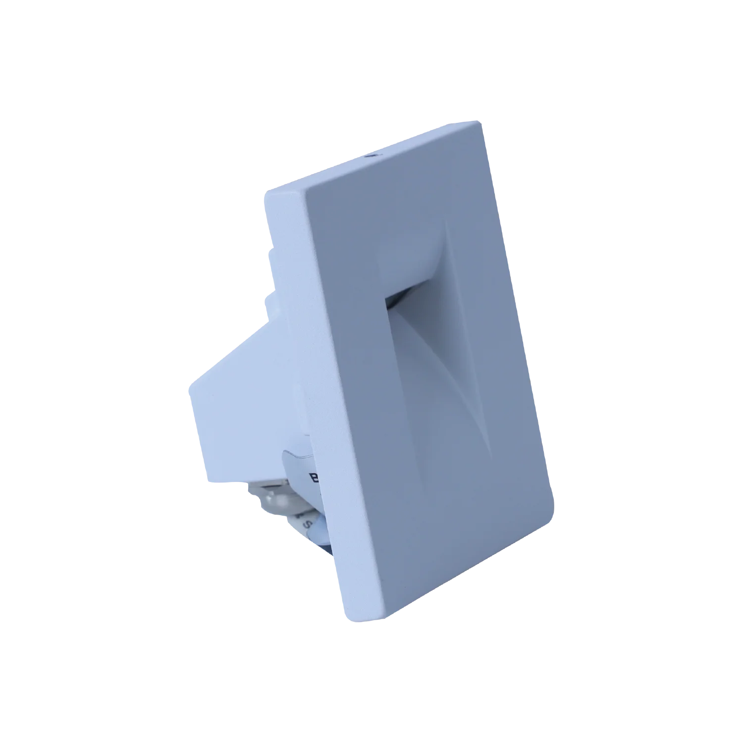 Gray square light fixture on a white background