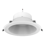 A white Ultralight LED Down Light with a modern design, featuring a circular shape and integrated LED lighting technology.