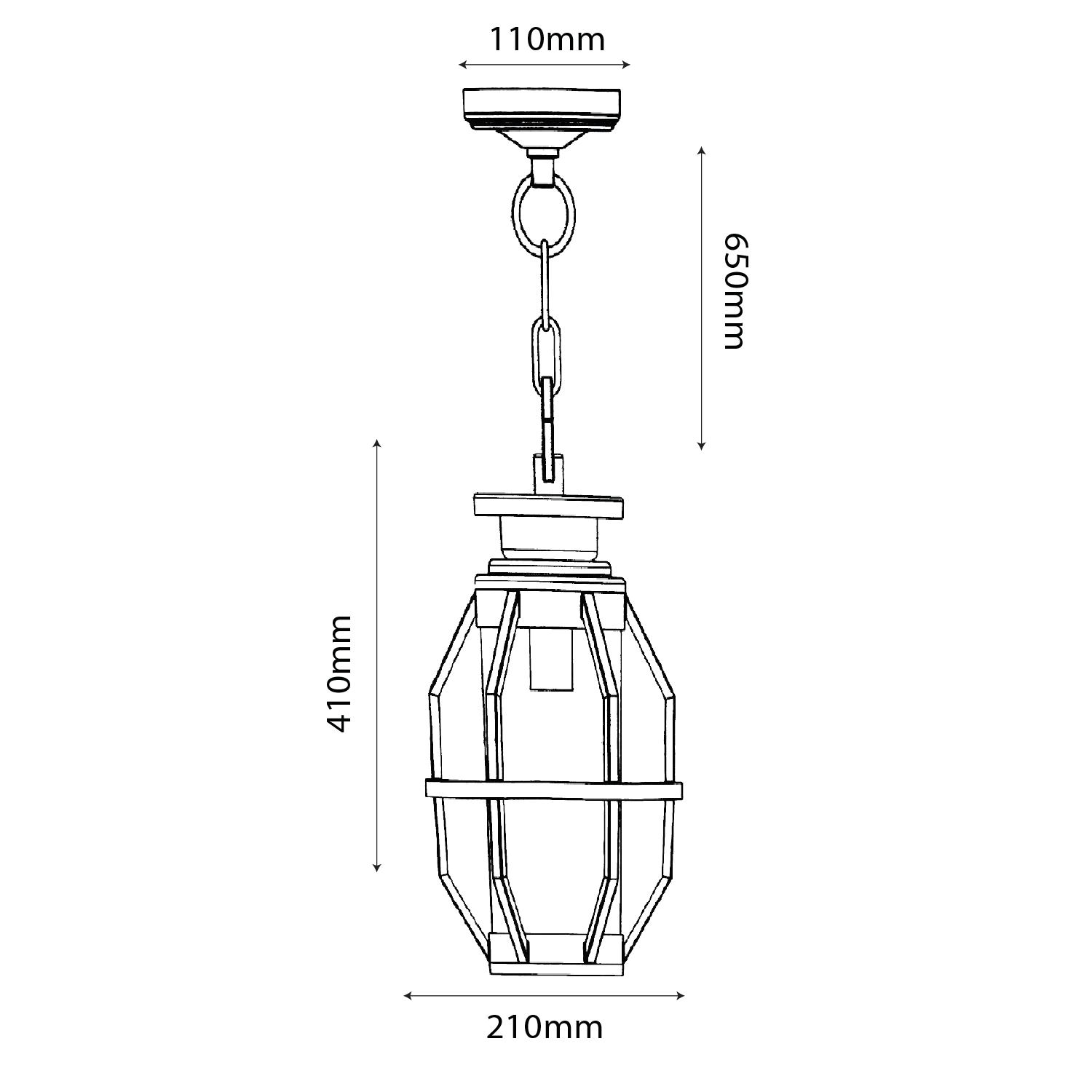 إنارة خارجية شكل فانوس الترا لايت E27  (0445-Family)