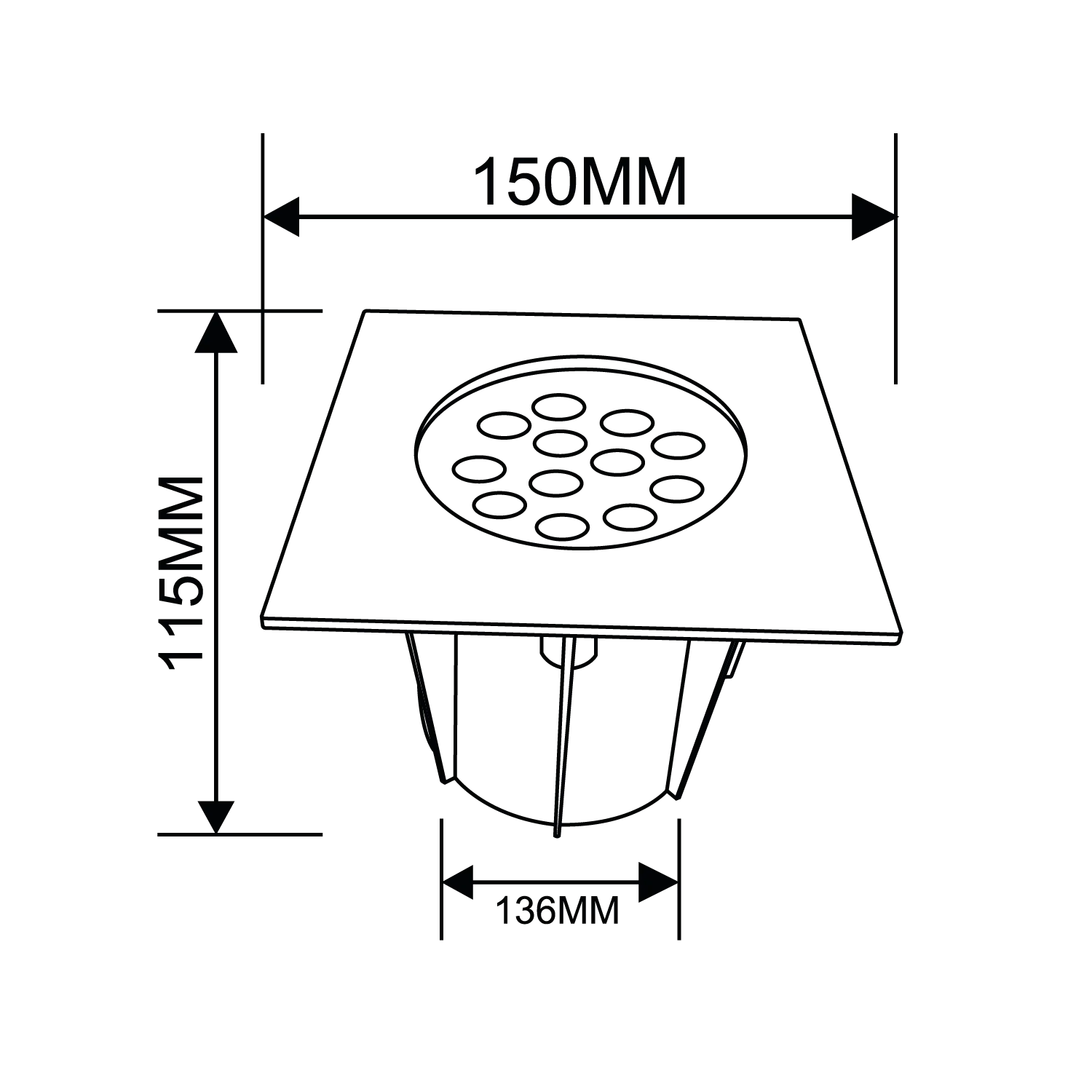 garden square light sizes
