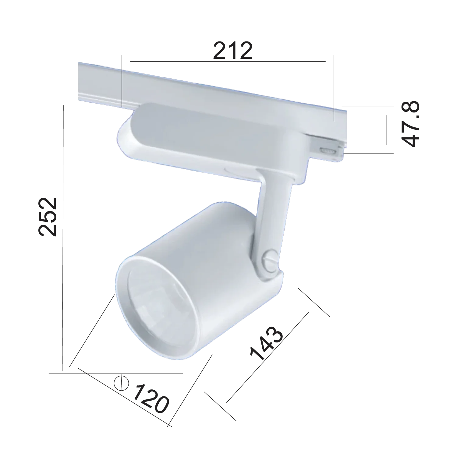 كشاف تراك لايت ليد داخلي 27 واط – قابل للتوجيه 360° – لون أبيض (MHT8148)