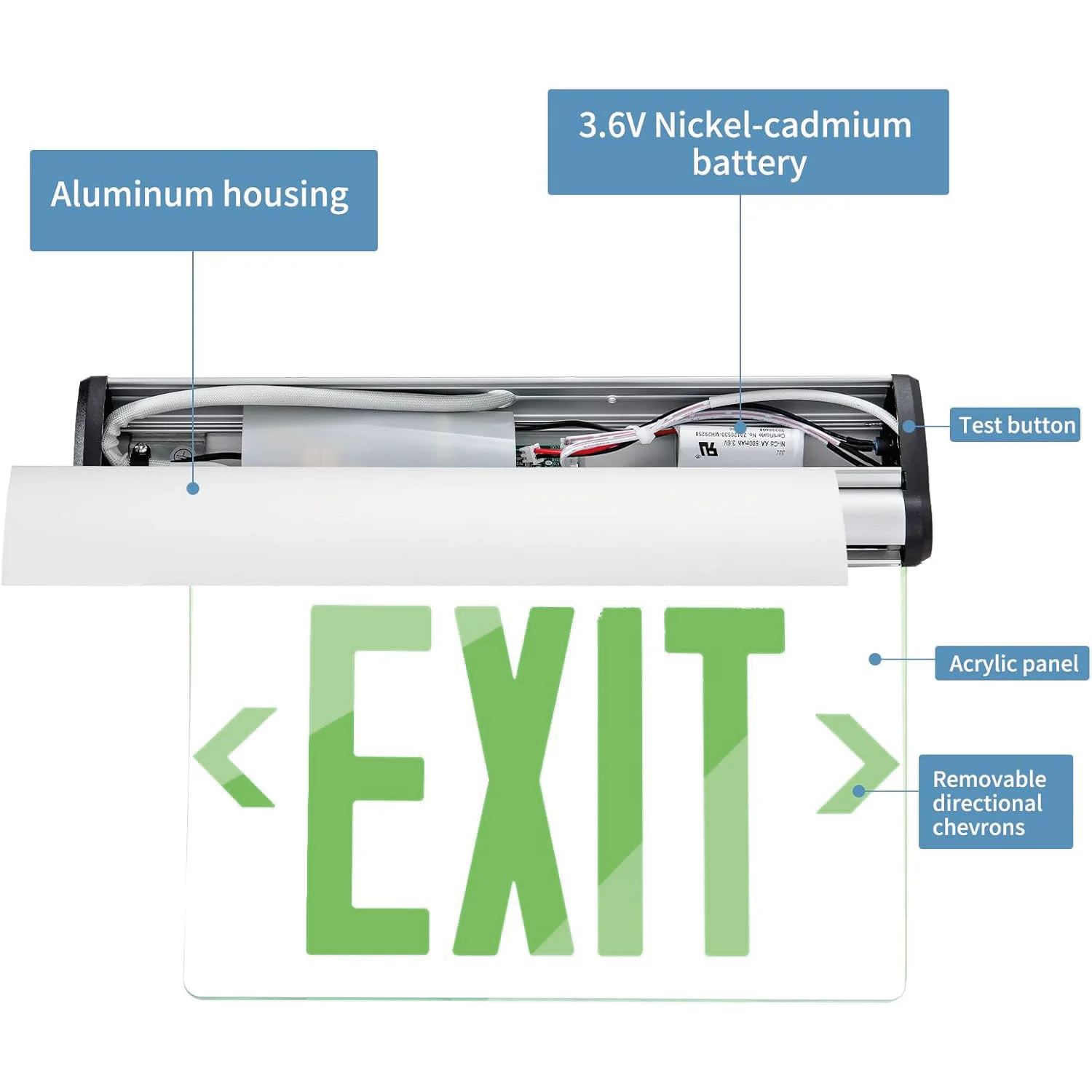 إنارة طوارئ مع لوحة إشارة خروج الترالايت 3.5 واط (JELEX)