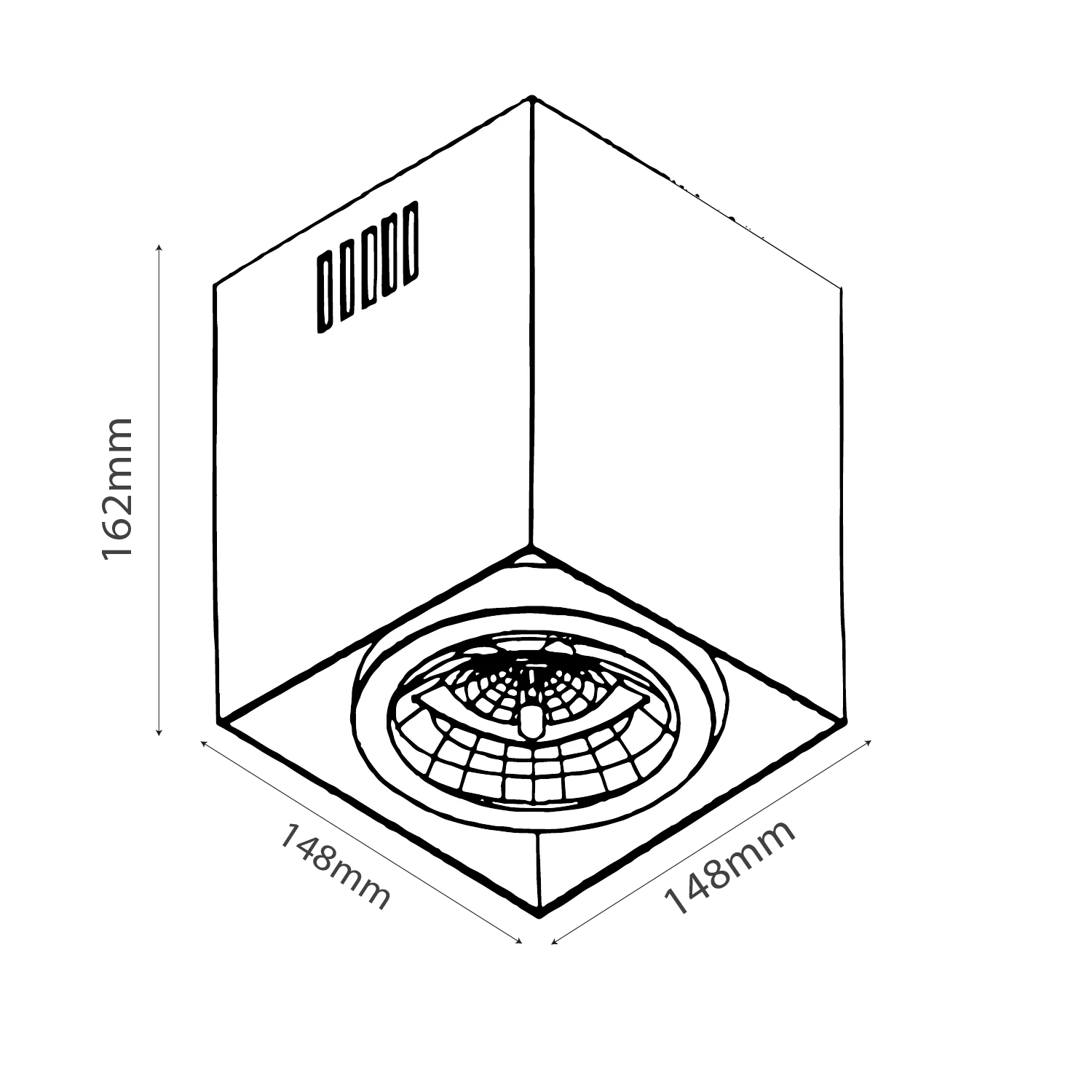 إطار إنارة سقف ظاهرة قابل للتدوير وقاعدة AR111 - تصميم عصري (C7655)
