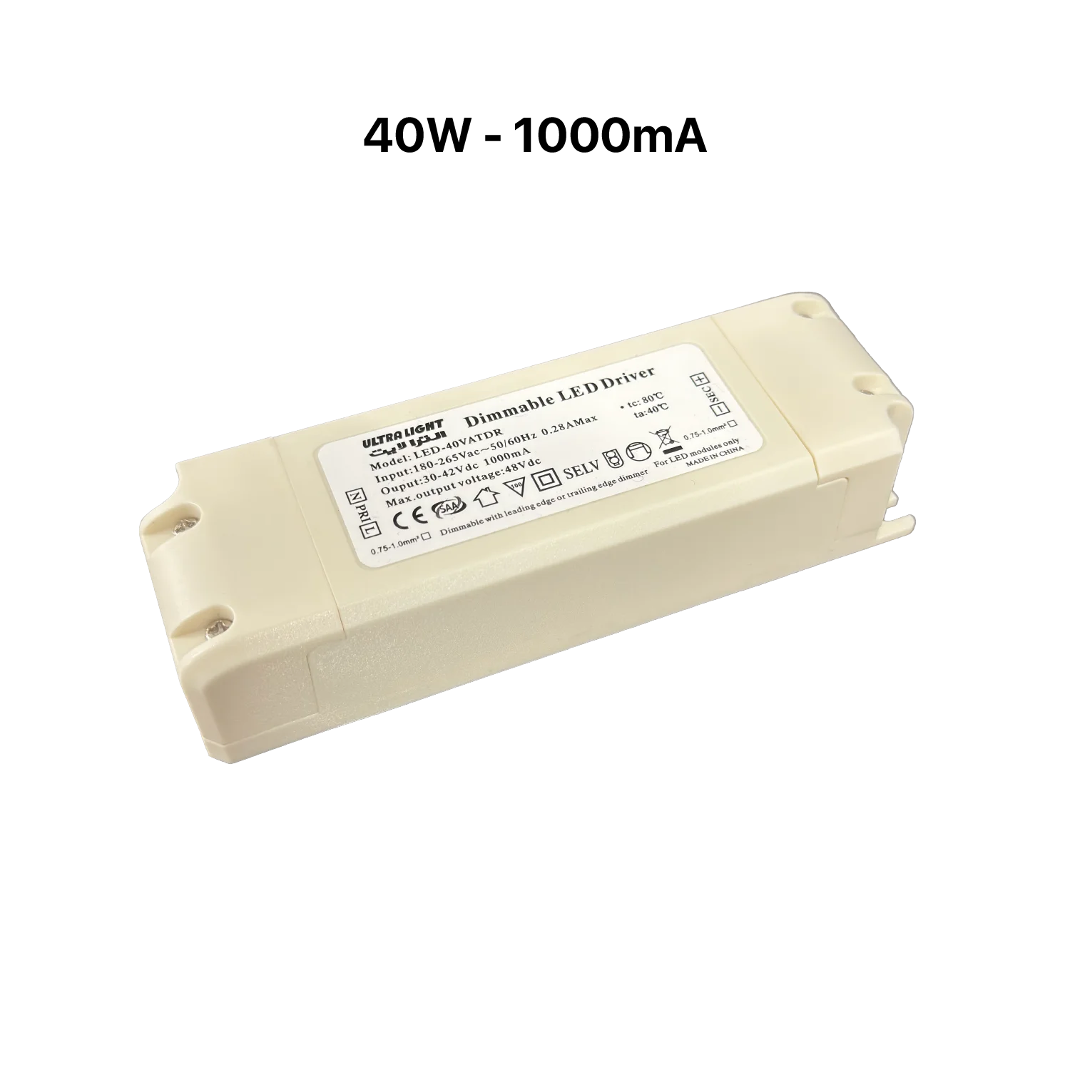 LED driver with specifications on a white background