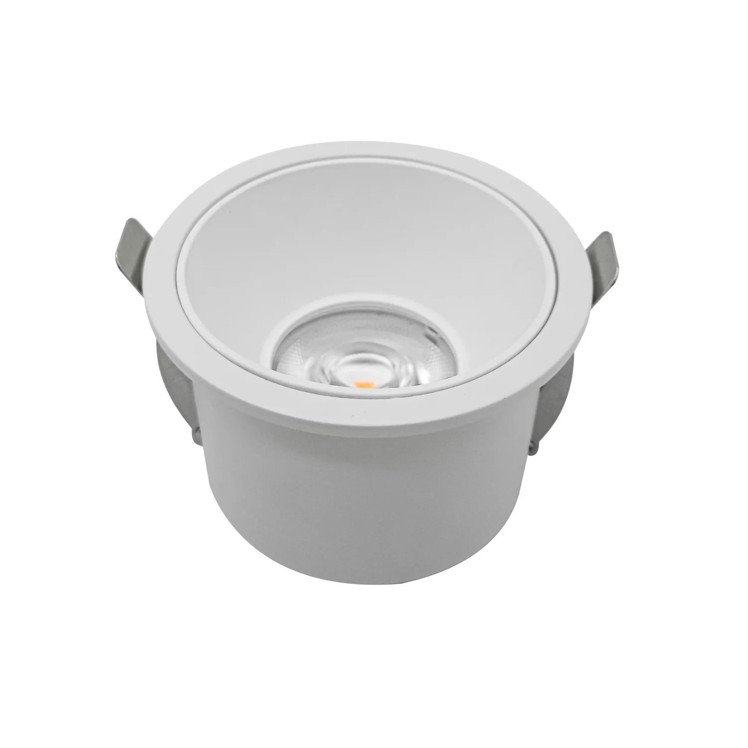 White LED downlight on a white background