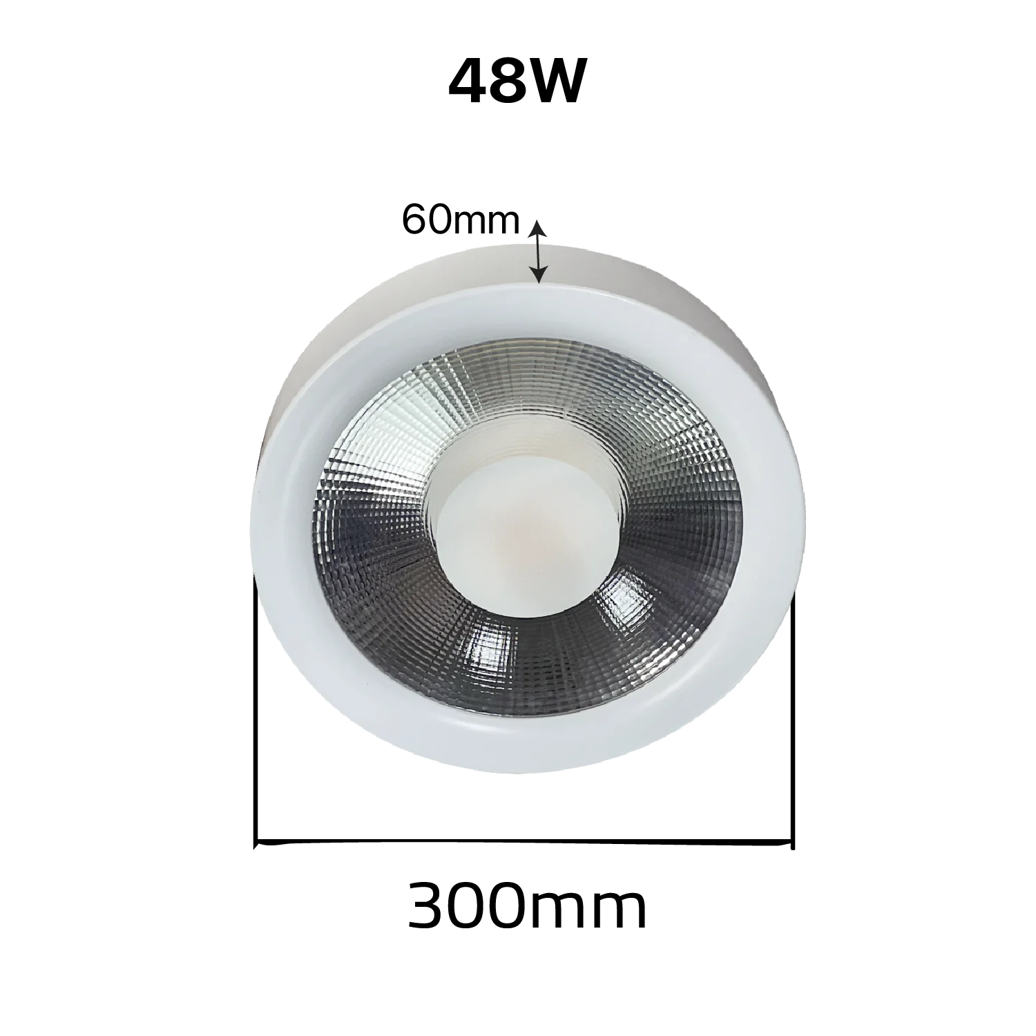 Ceiling light fixture with dimensions labeled on a white background