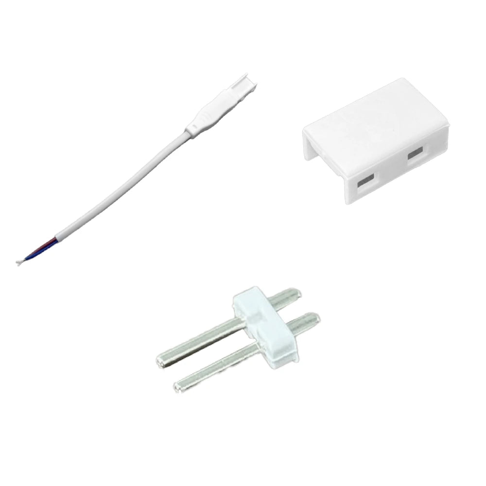 Set of white medical tools including a swab, probe, and small device on a white background