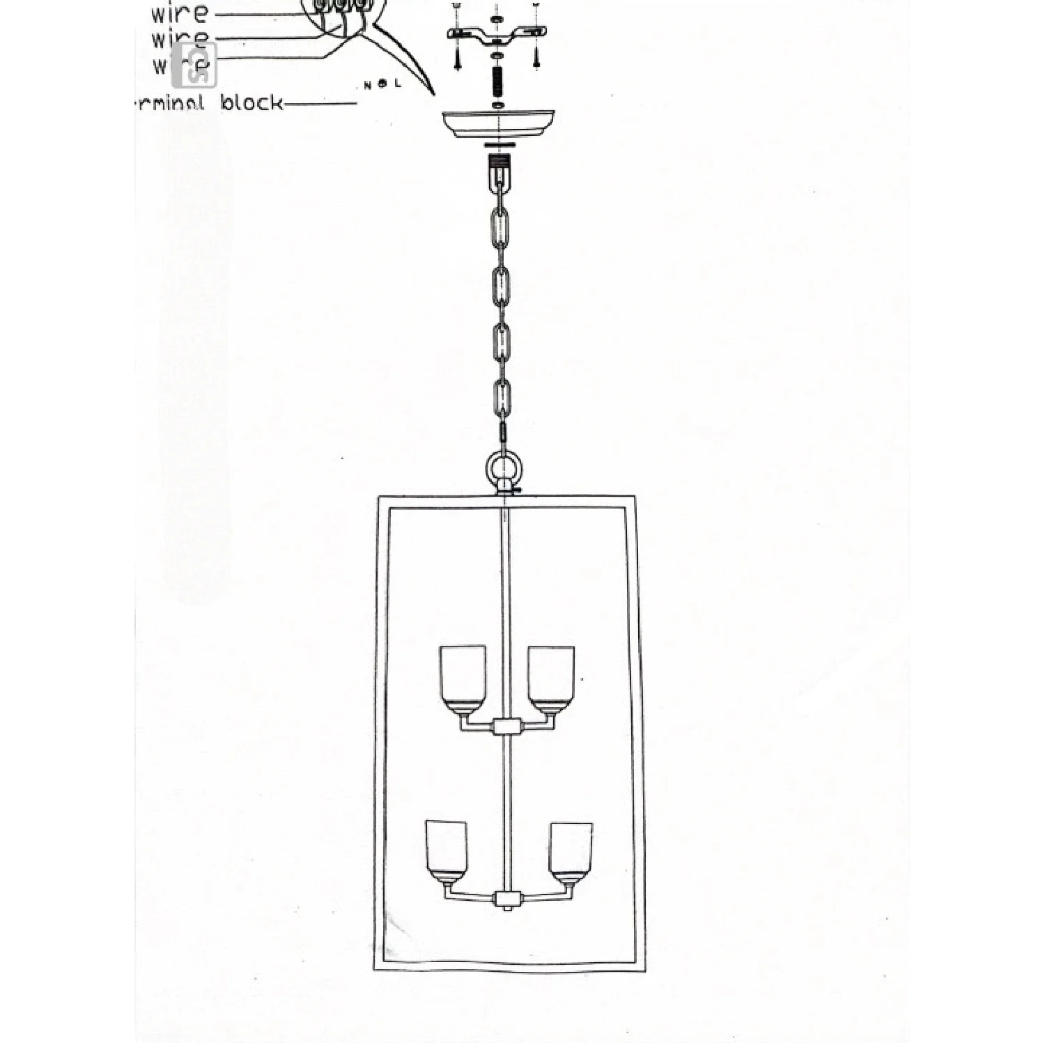 إنارة نحاسية معلقة الترالايت (P3404)