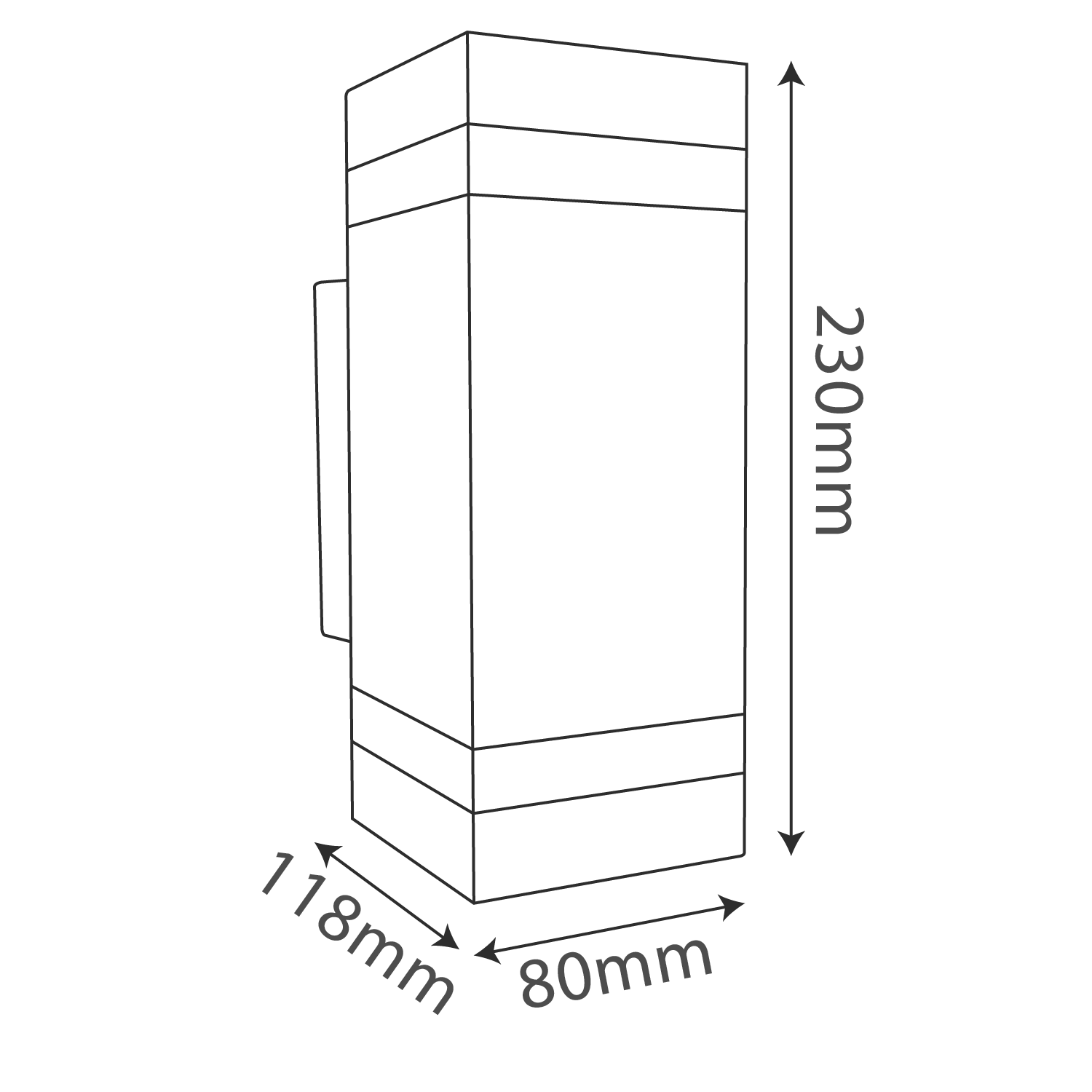فريم إضاءة جدارية خارجية قاعدة GU10 (YJ2181) بإضاءة مزدوجة لأعلى وأسفل - مقاومة للعوامل الجوية IP44