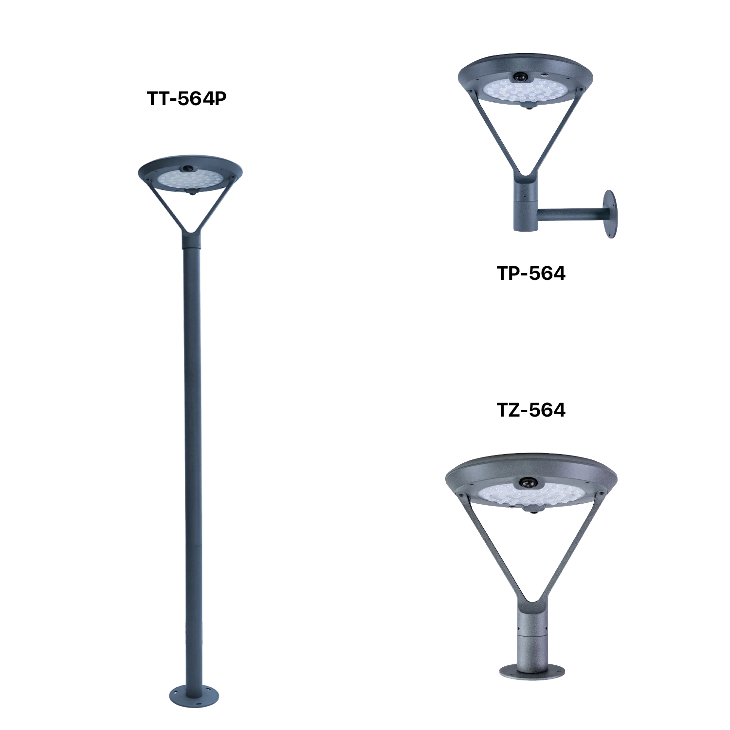 إنارة حدائق بالطاقة الشمسية الترالايت مع حساس حركة 16 واط IP55 (T564)