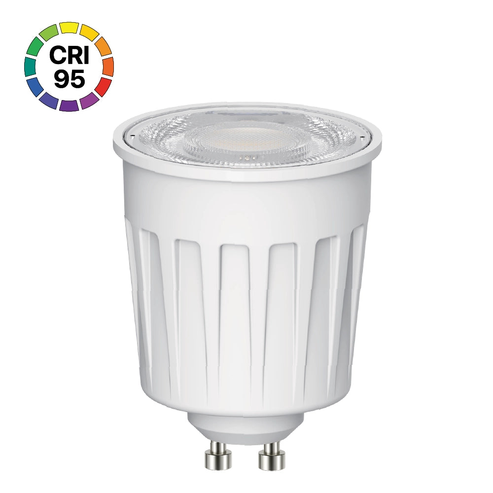 LED light bulb with CRI 95 rating on a white background