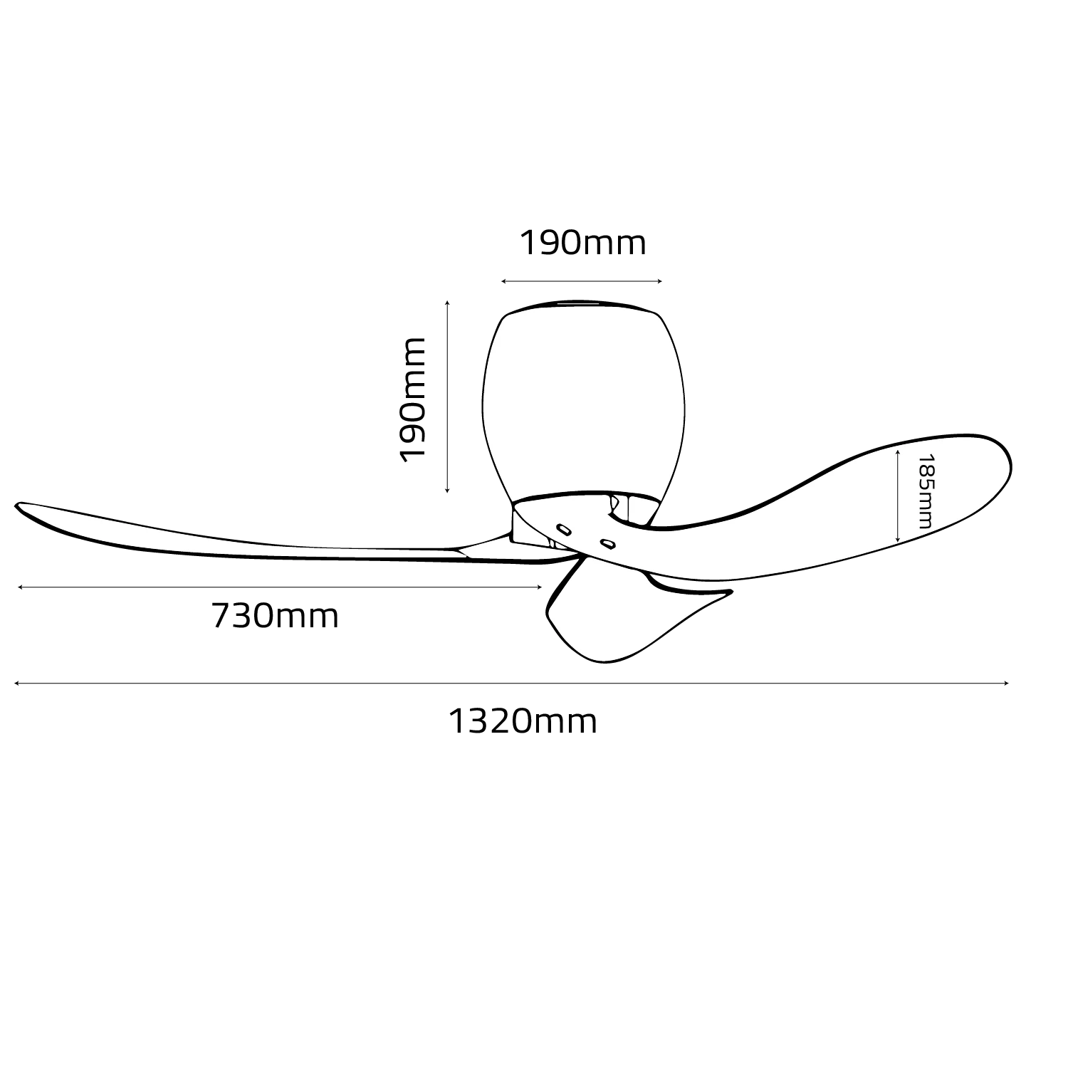 مروحة سقف الترالايت (AW87) – مقاس 52 بوصة مع ريموت - 6 سرعات