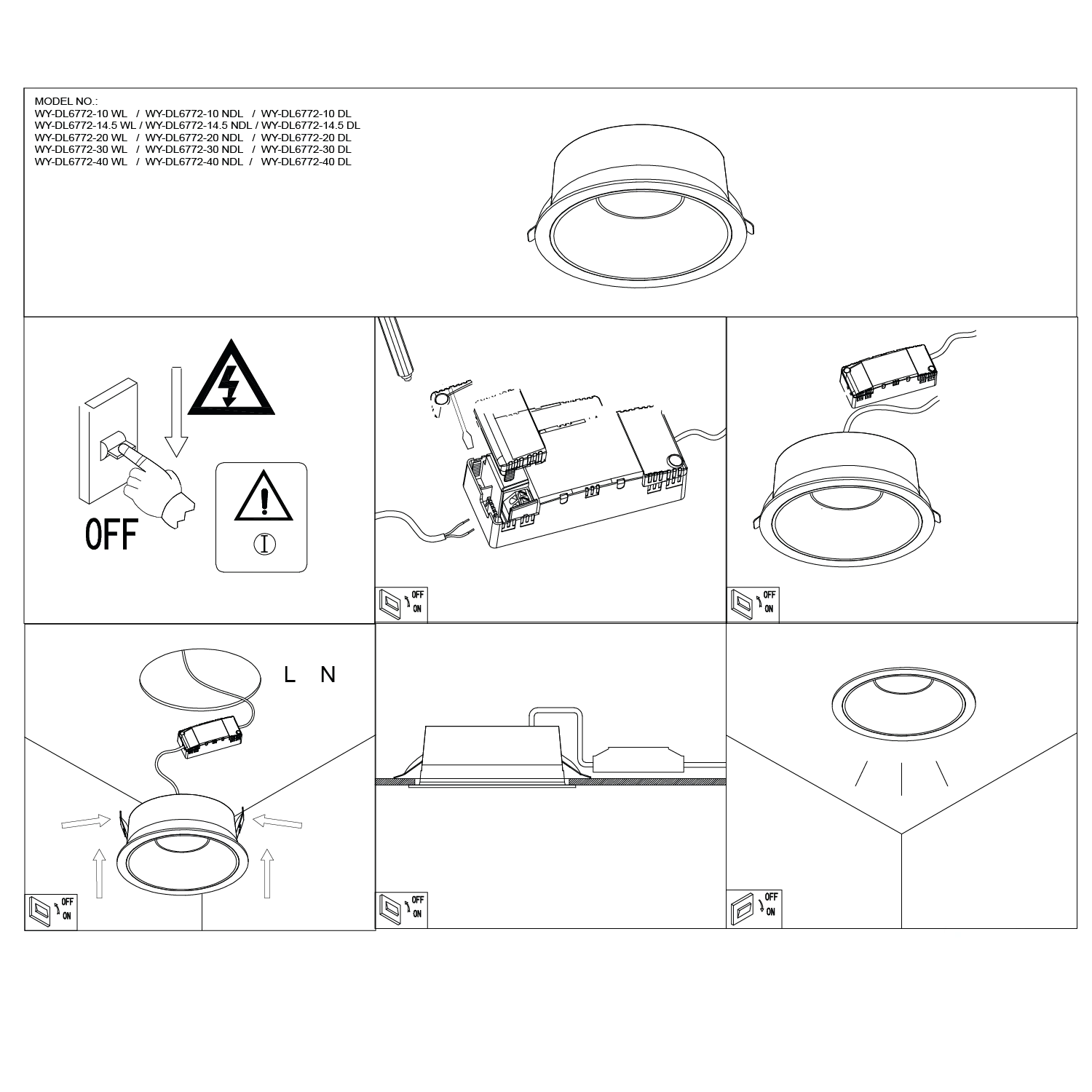 إنارة داون لايت بتقنية COB - مضاد للتوهج CRI 95 - إضاءة عالية الأداء (BR6772)