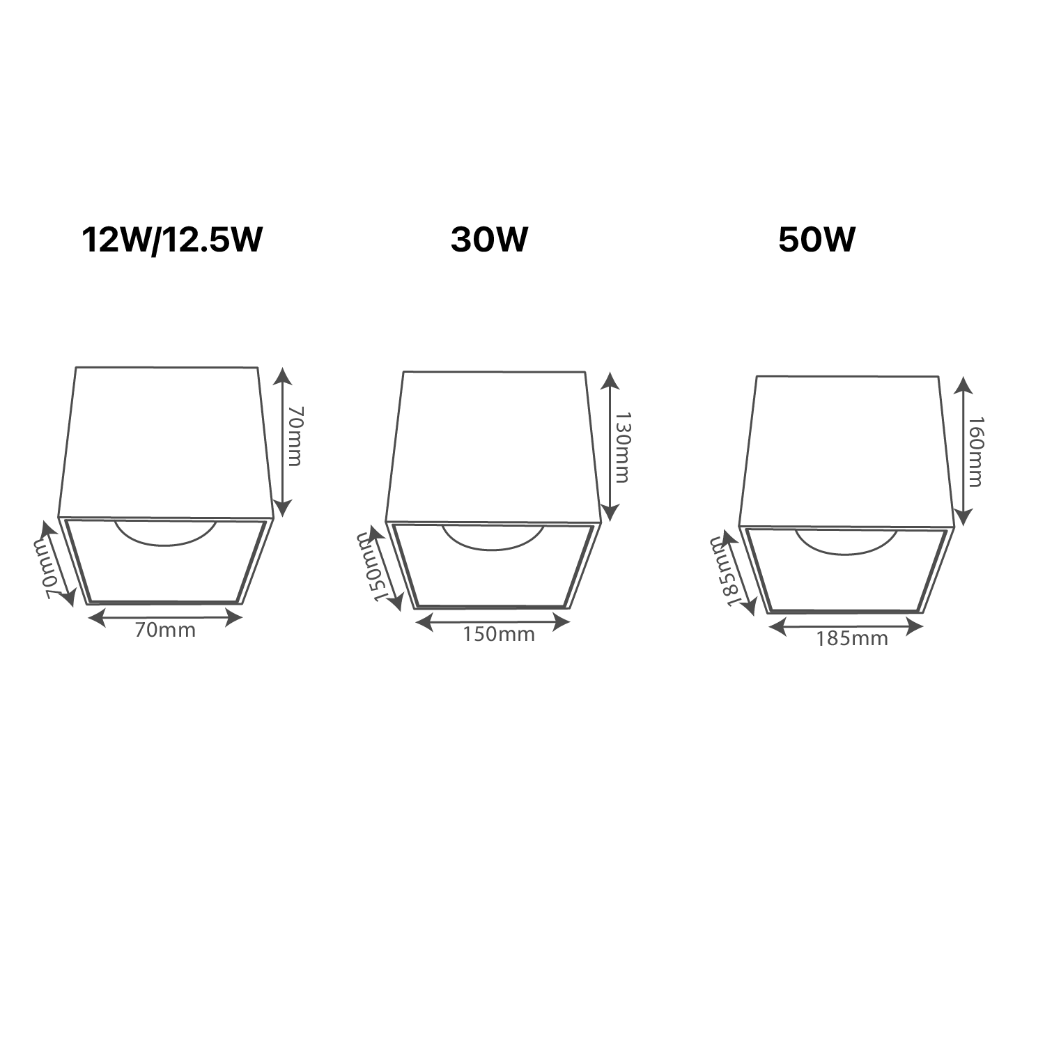 إضاءة ليد لطش مربعة (BR2285) – تصميم عصري أنيق وهيكل ألومنيوم