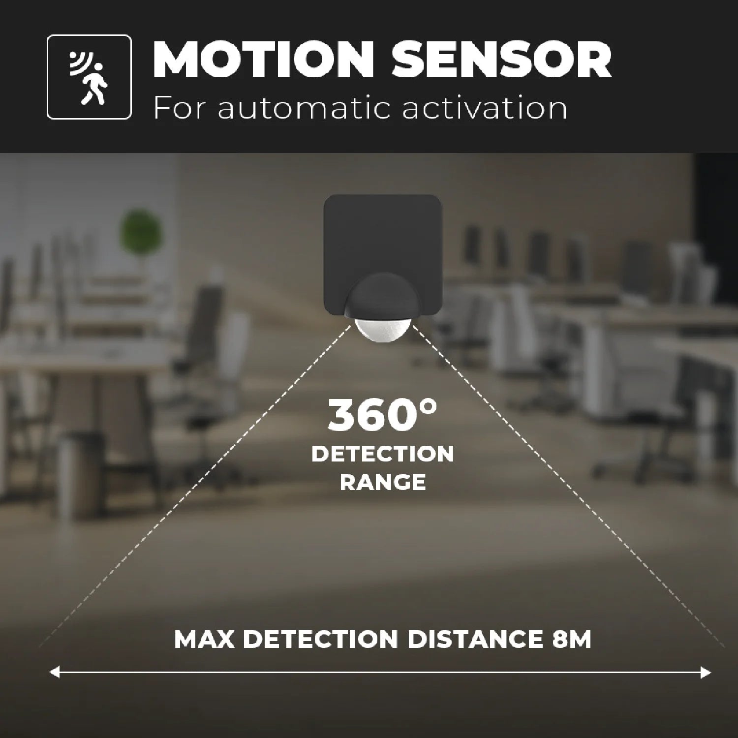 مستشعر الحركة بالأشعة تحت الحمراء - حساسية بزاوية 360° - ضمان خمس سنوات IP54 (ST16C)