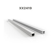 Three metallic rectangular profiles on a white background with 'XX2419' text.