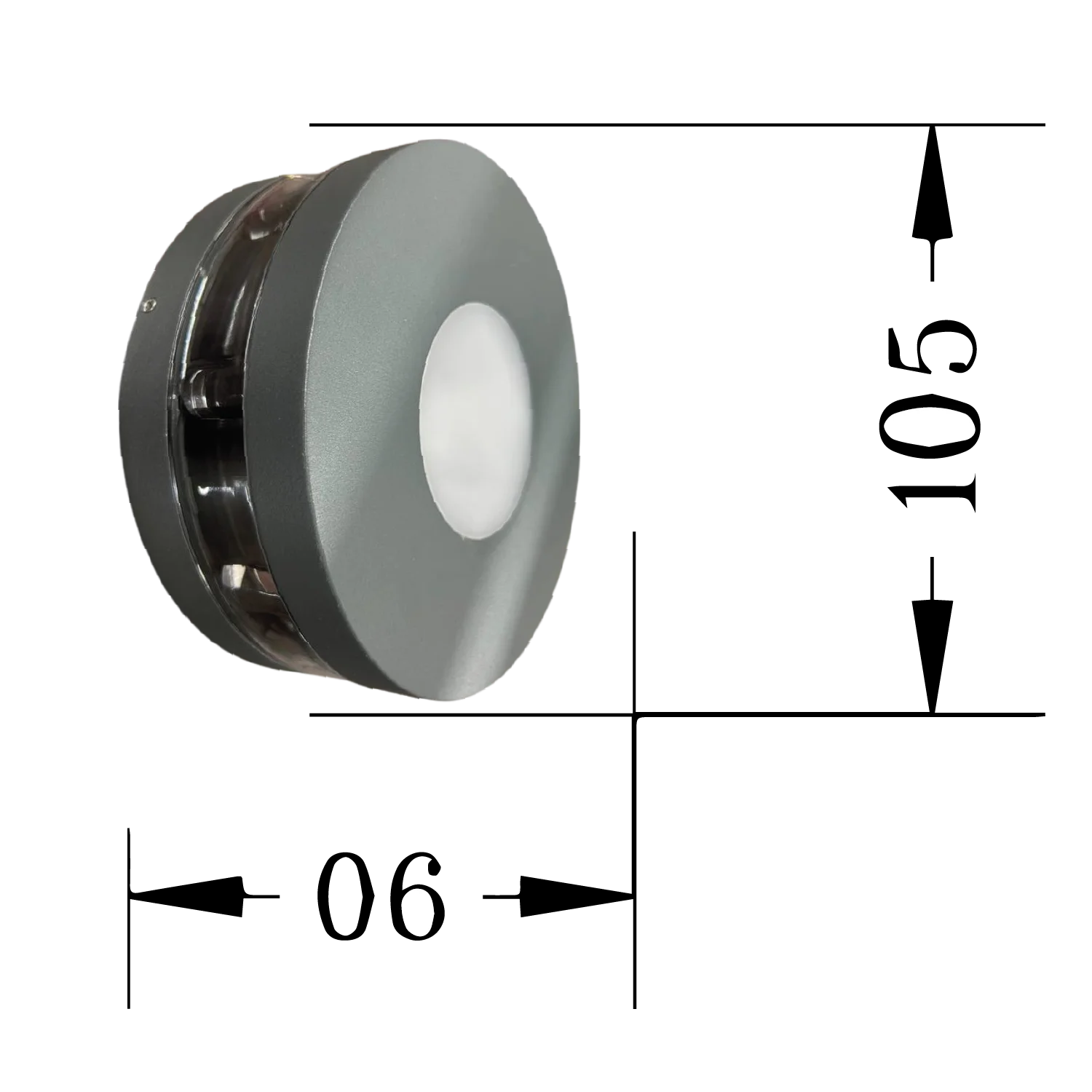 إضاءة جدارية خارجية ليد من الترا لايت | إضاءة أسطوانية لجميع الاتجاهات (DHL-1317)