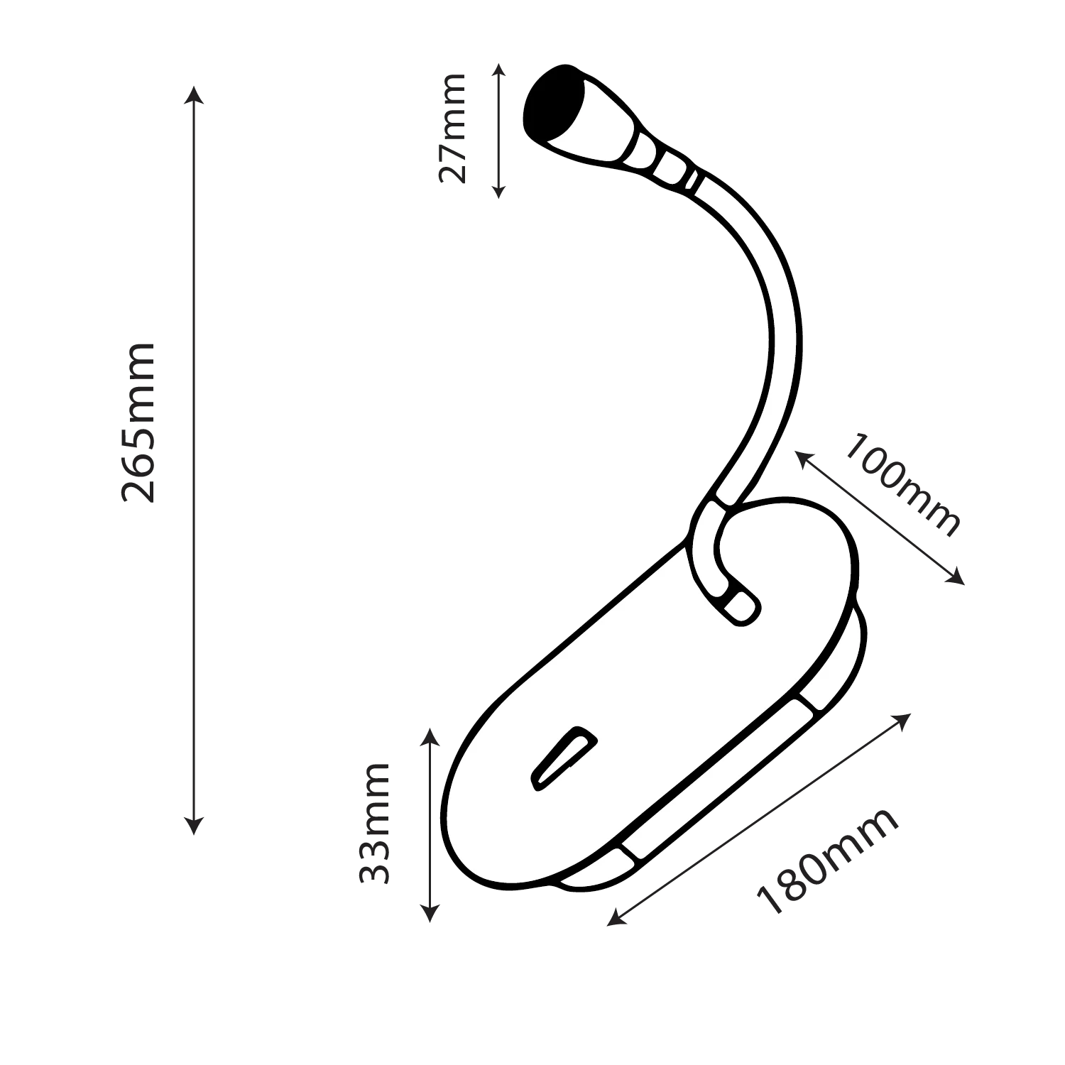 إنارة ليد جدارية قابلة للتوجيه بذراع مرن 3 واط (BR2322)
