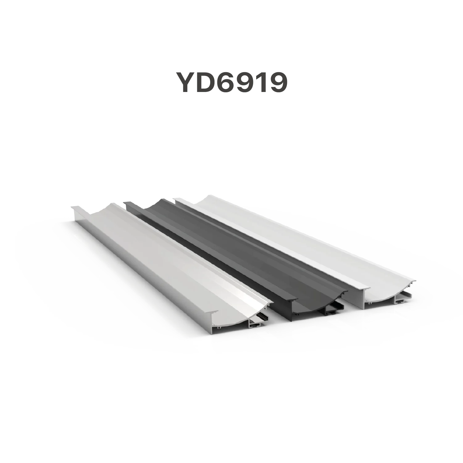 Metal profile with 'YD6919' marking on a white background