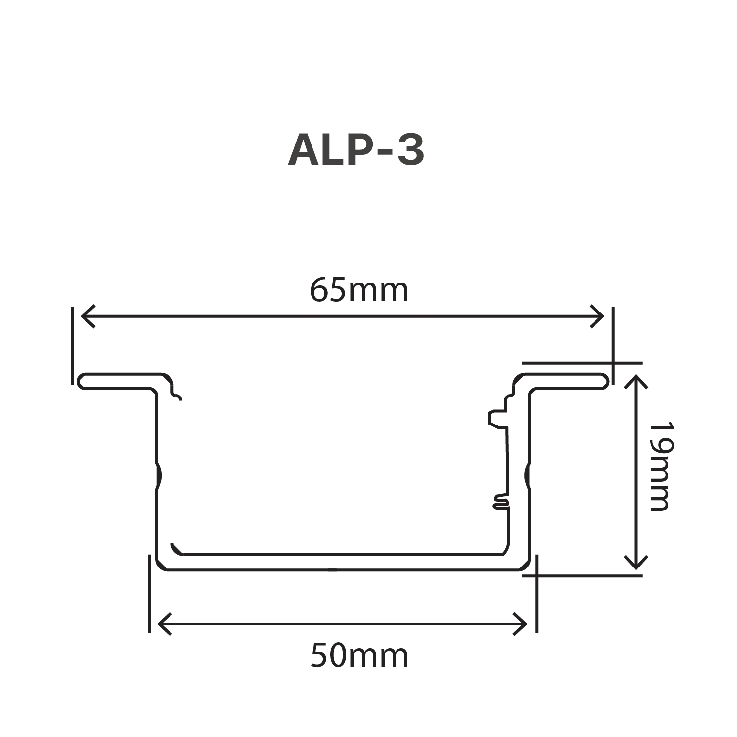 بروفايل ألومنيوم الترالايت 3 متر