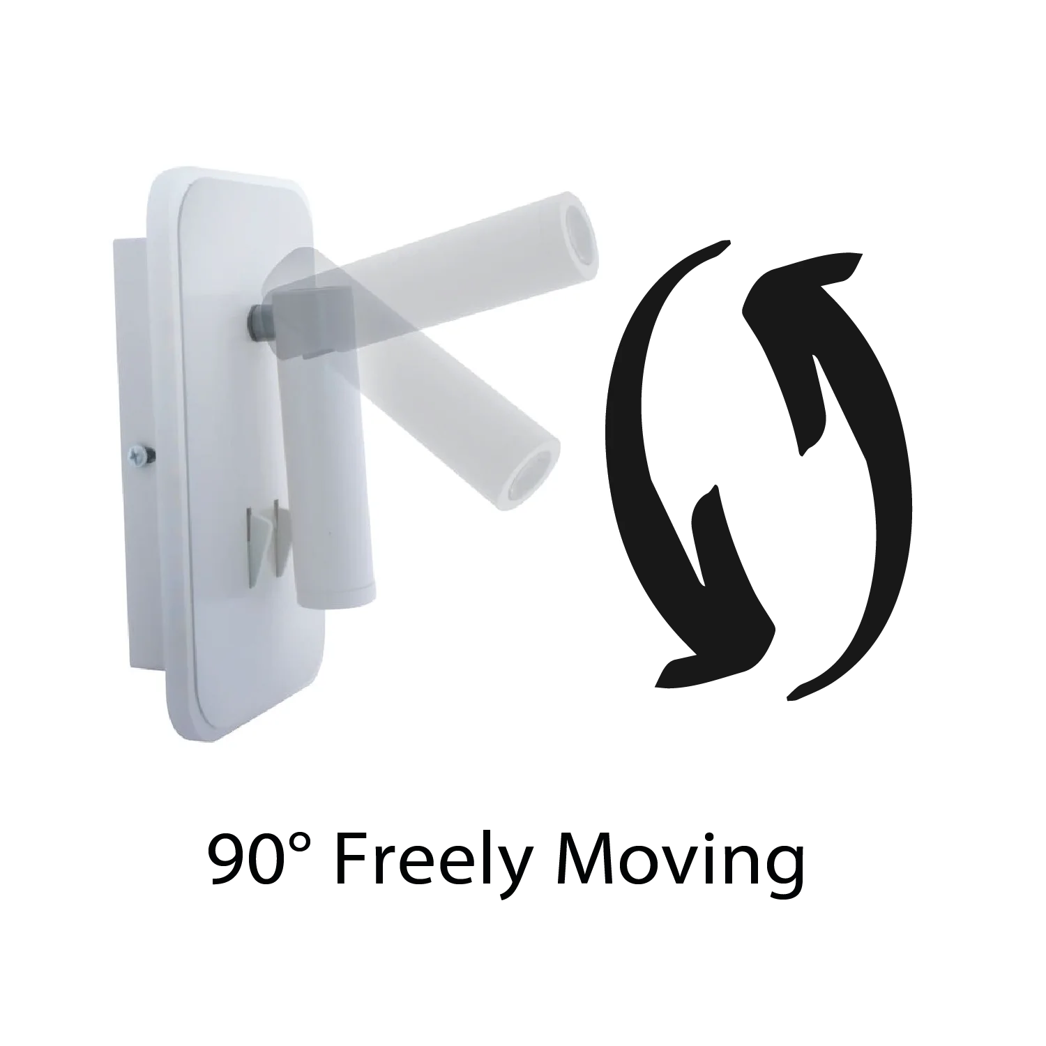 Black wall-mounted light fixture on a white background