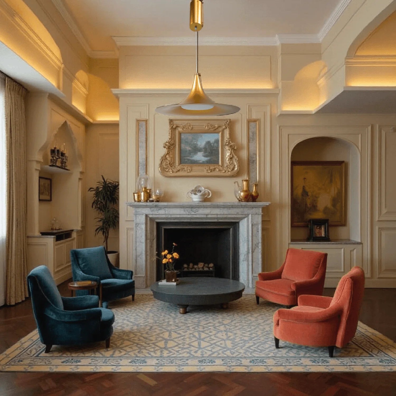 مصباح ليد معلق من الترالايت – تصميم أنيق بـ 3 ألوان إضاءة قابلة للتغيير (BR4865)