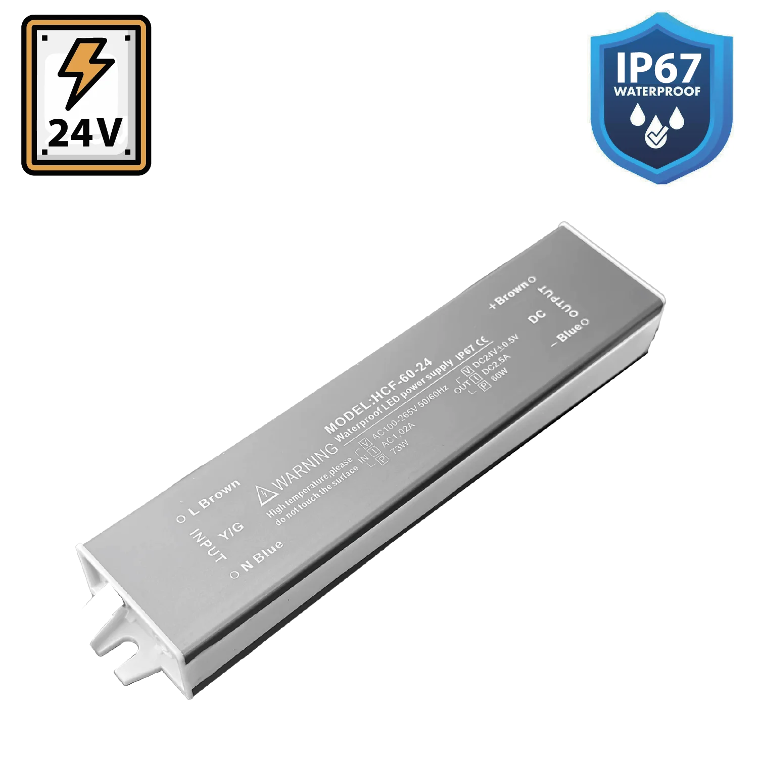 مزود طاقة ضد الماء الترالايت 60 واط 24V (HCF-60-24)