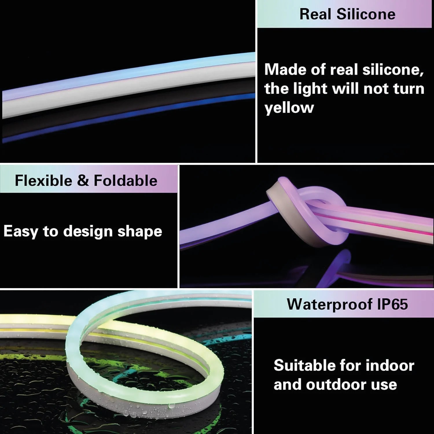 شريط إضاءة ليد مرن بتقنية USB وتزامن موسيقي - إضاءة ذكية 5 متر من الترالايت (RGB Flex Light)