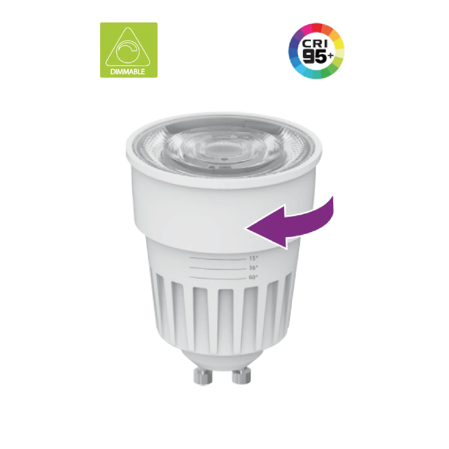 لمبة ليد متغيرة زوايا الإضاءة الترالايت - قابلة للتعتيم 7.5W (UTL-M650ST)