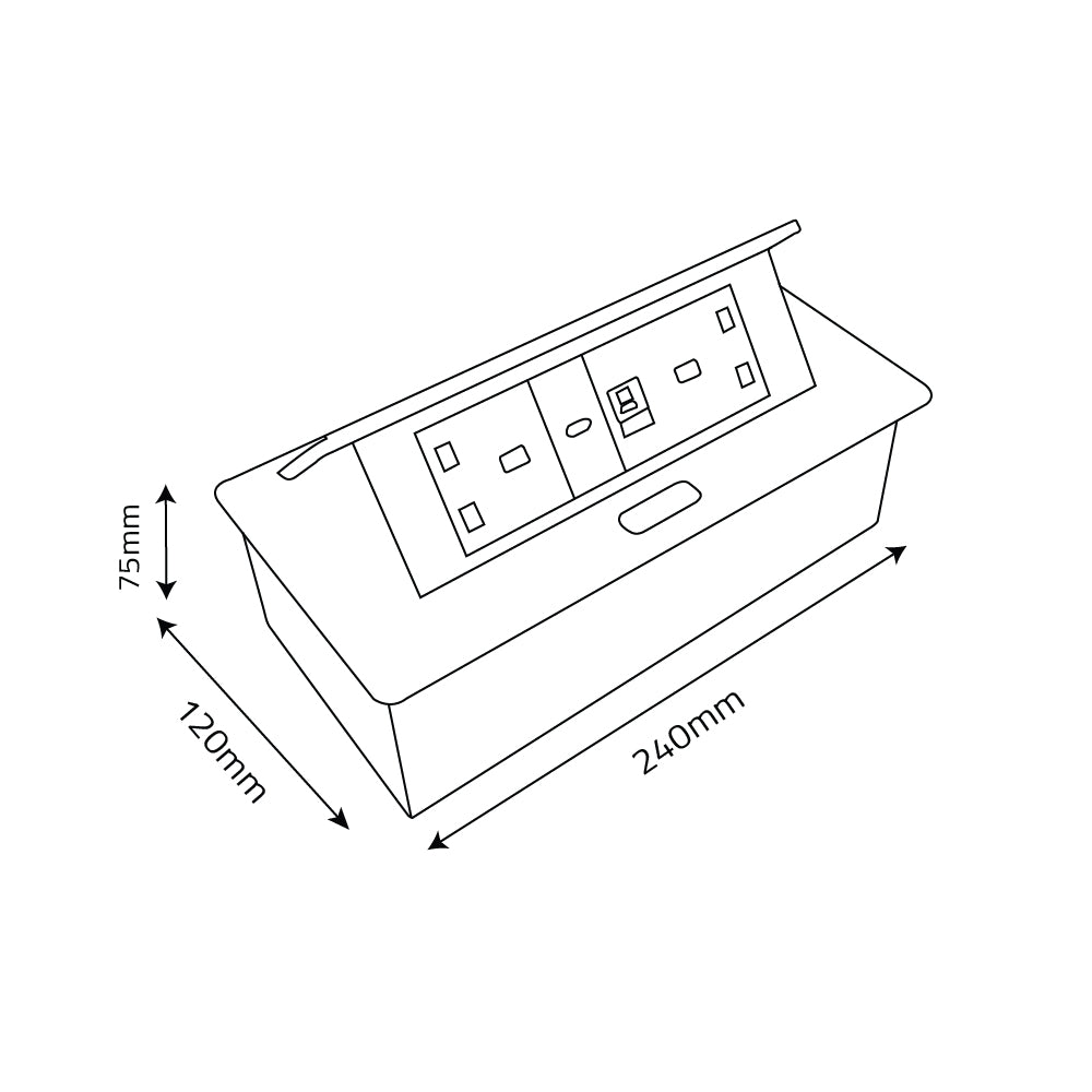 مقبس مخفي و منبثق لسطح الطاولة الترالايت (ZMS-01)