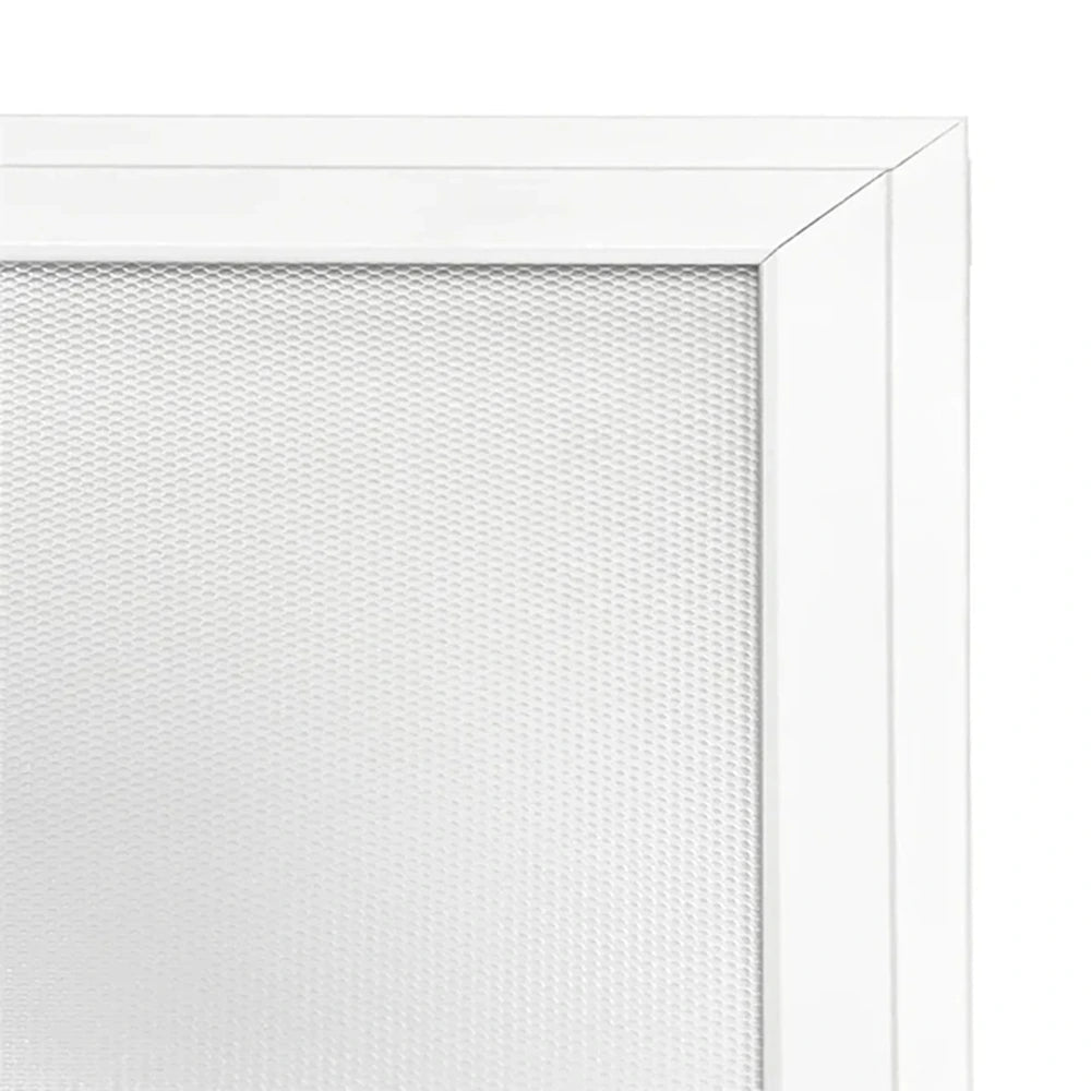 White air filter with a grid pattern on a white background