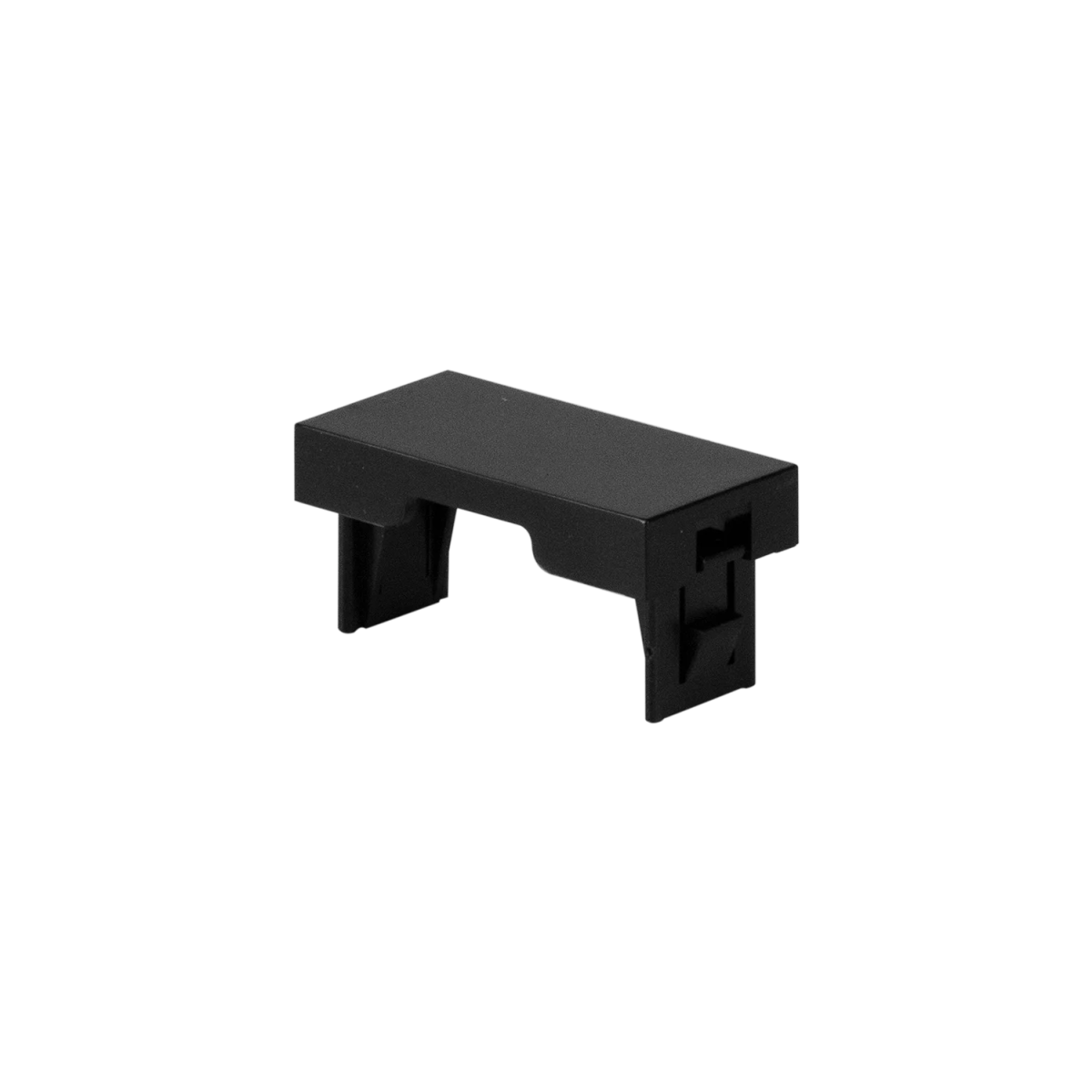 Black rectangular object on a white background