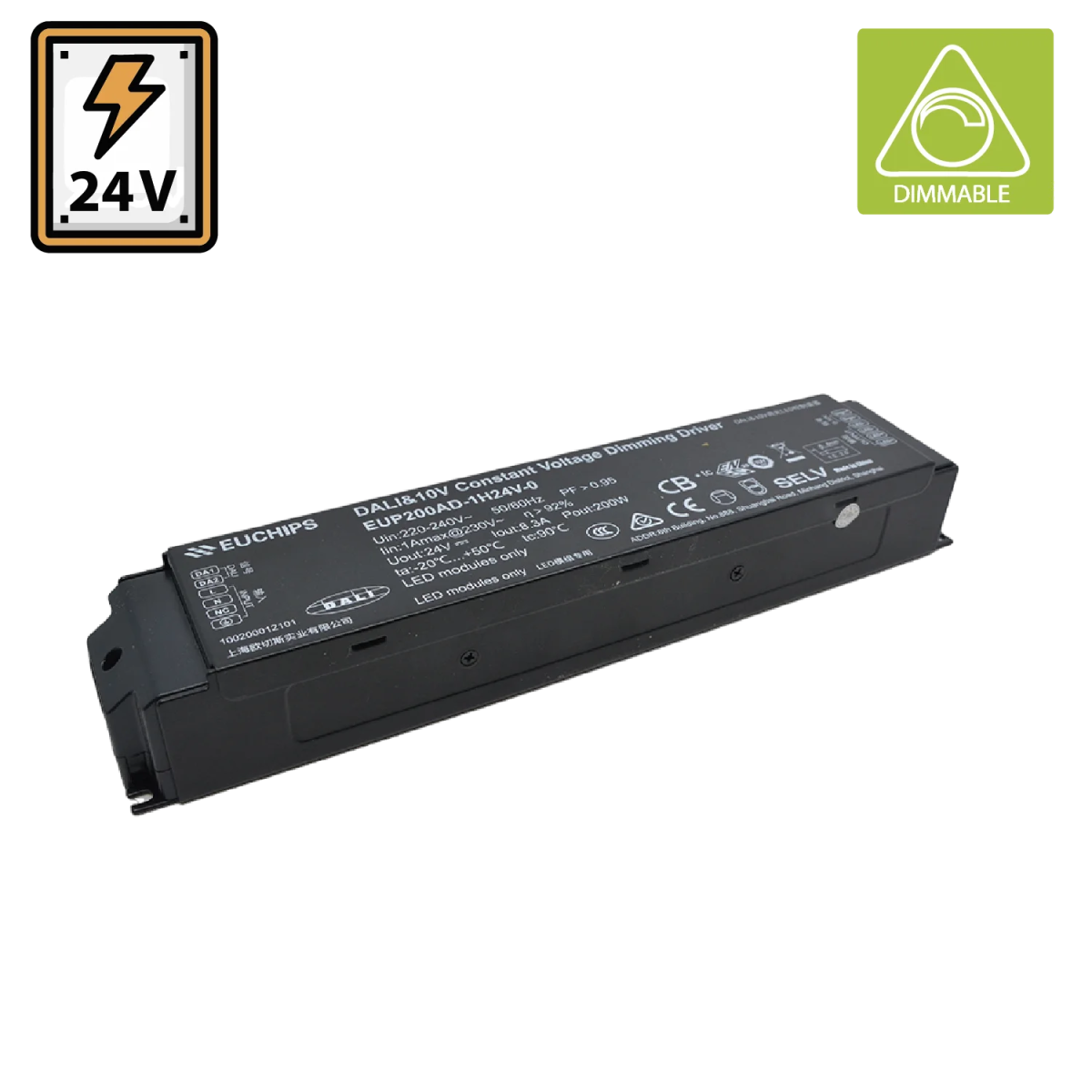 Buy DALI 0/1-10V Constant Voltage Dimming Driver 24V 200W (EUP200AD-1H24V) - Best  from Ultralight