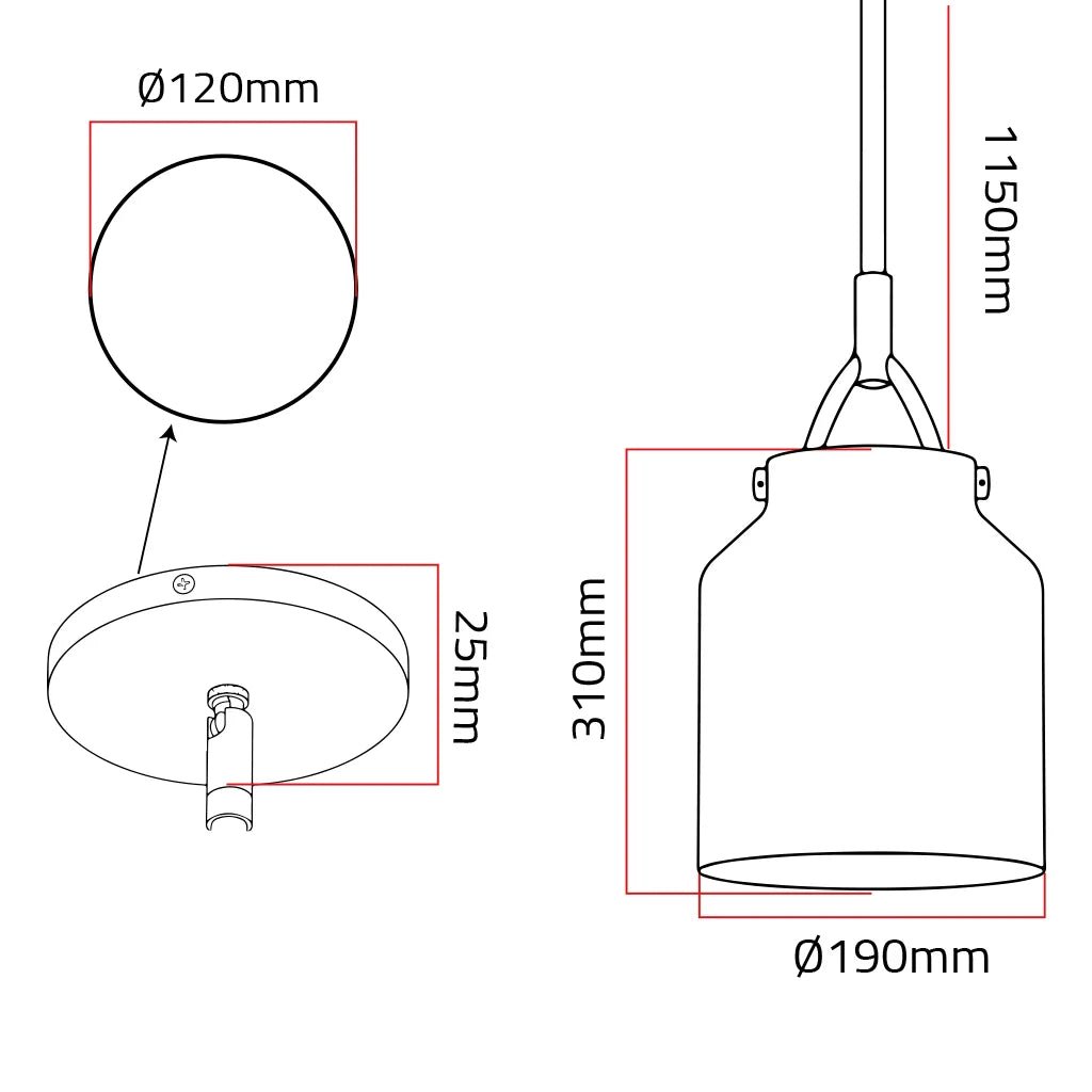 E27 Decorative Gold Metal Pendant Light 19 Cm (TY-9228)
