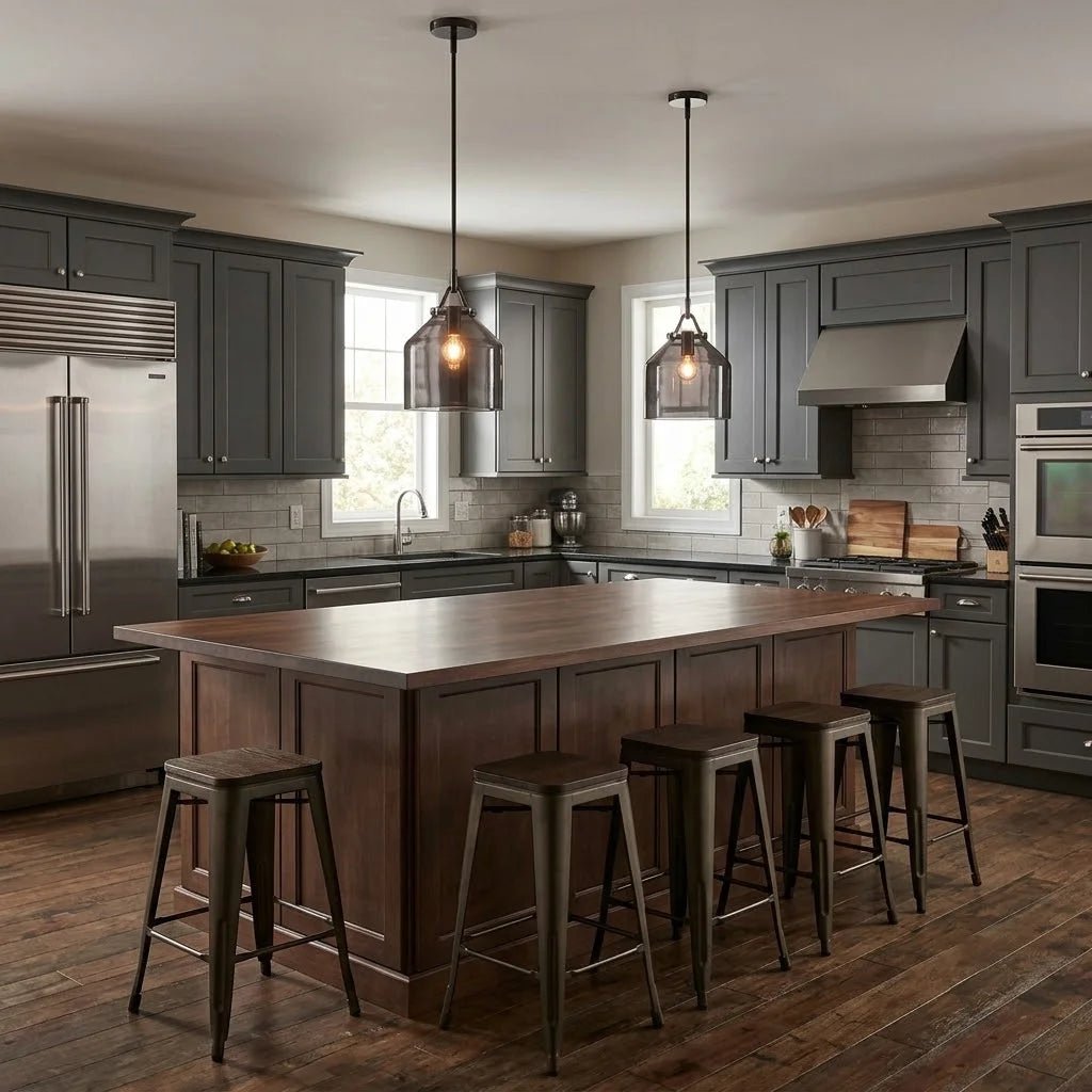 Decorative Smoke Metal Pendant Light 27 Cm (TY-9228-BK)
