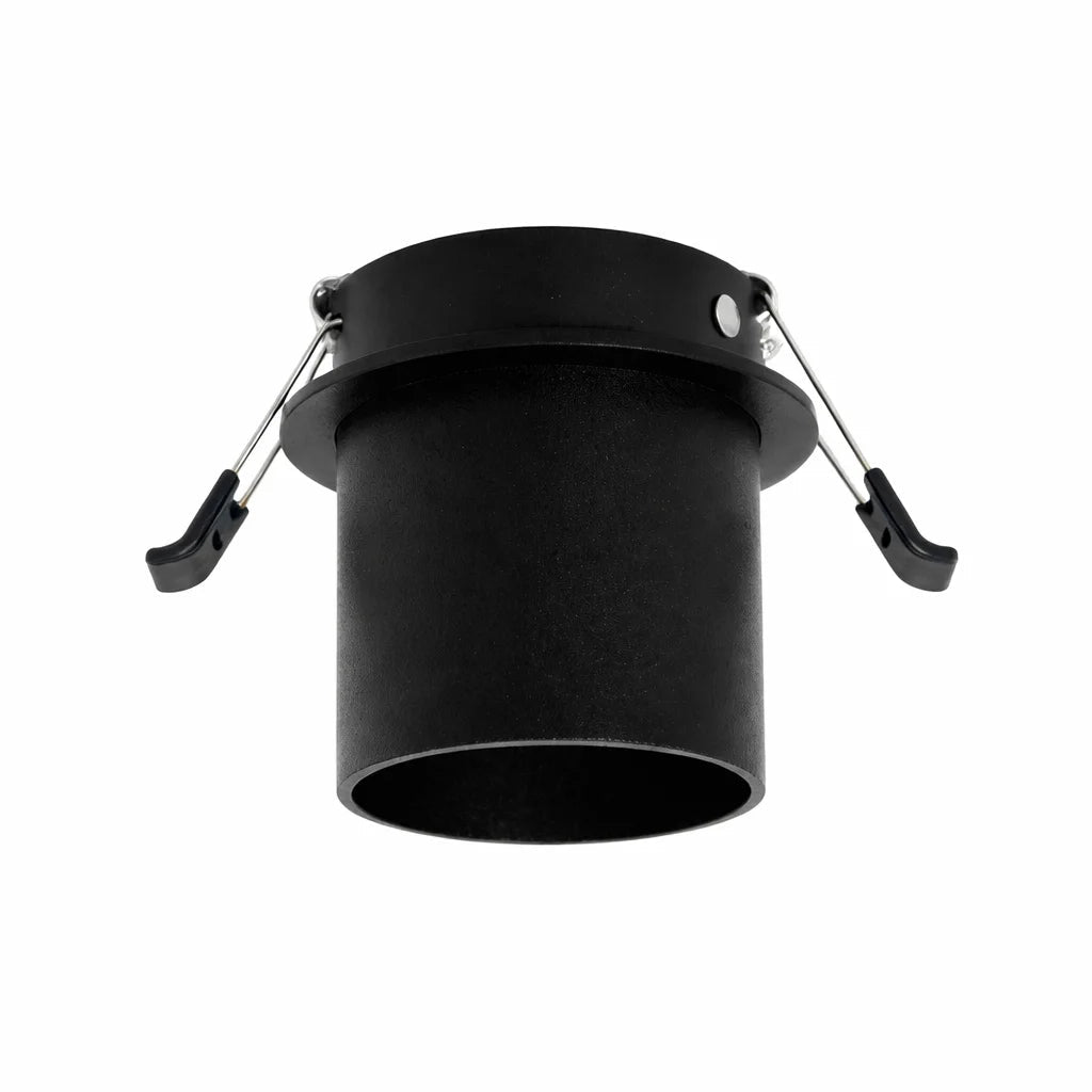 Black adjustable light fixture on a white background