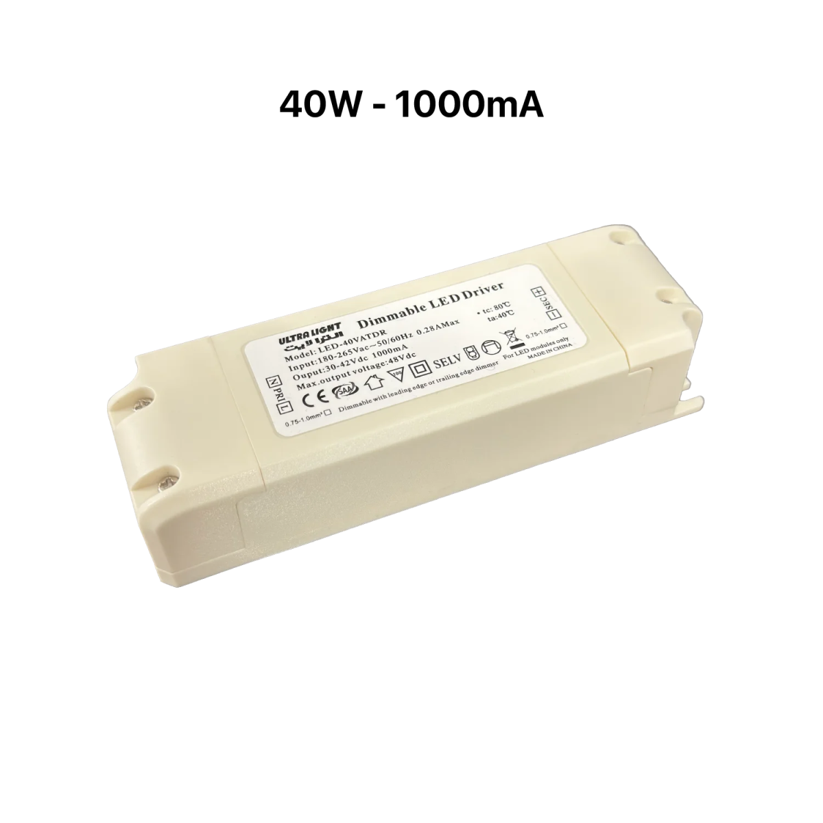 LED driver with specifications on a white background