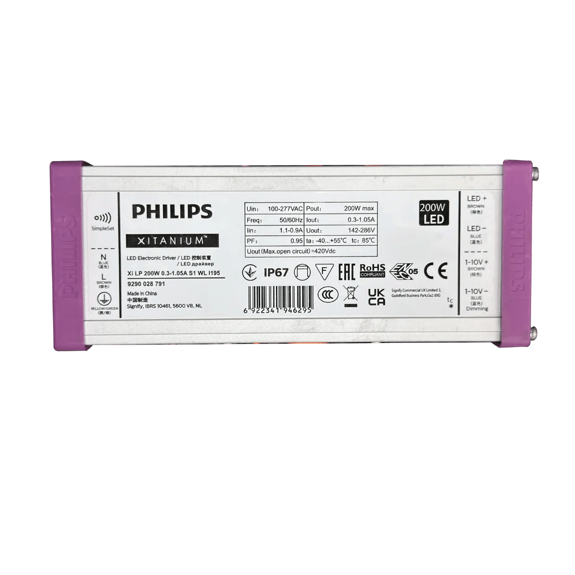 كشاف إنارة شارع ليد قابل للتخفيت 200W / 300W – شريحة Cree ودرايفر Philips مقاوم للماء IP66 (WL-ST201906)
