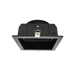 Black ceiling light fixture on a white background