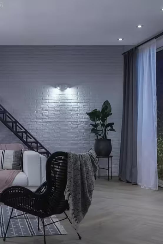 Wall Light and spotlight in living room