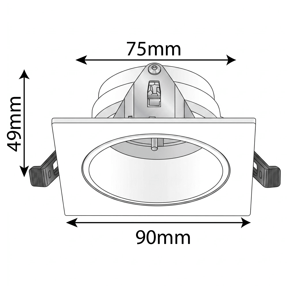 GU10 Single Ceiling Frame Light - 7.5cm Anti Glare Spotlight (FPC303S-AD)