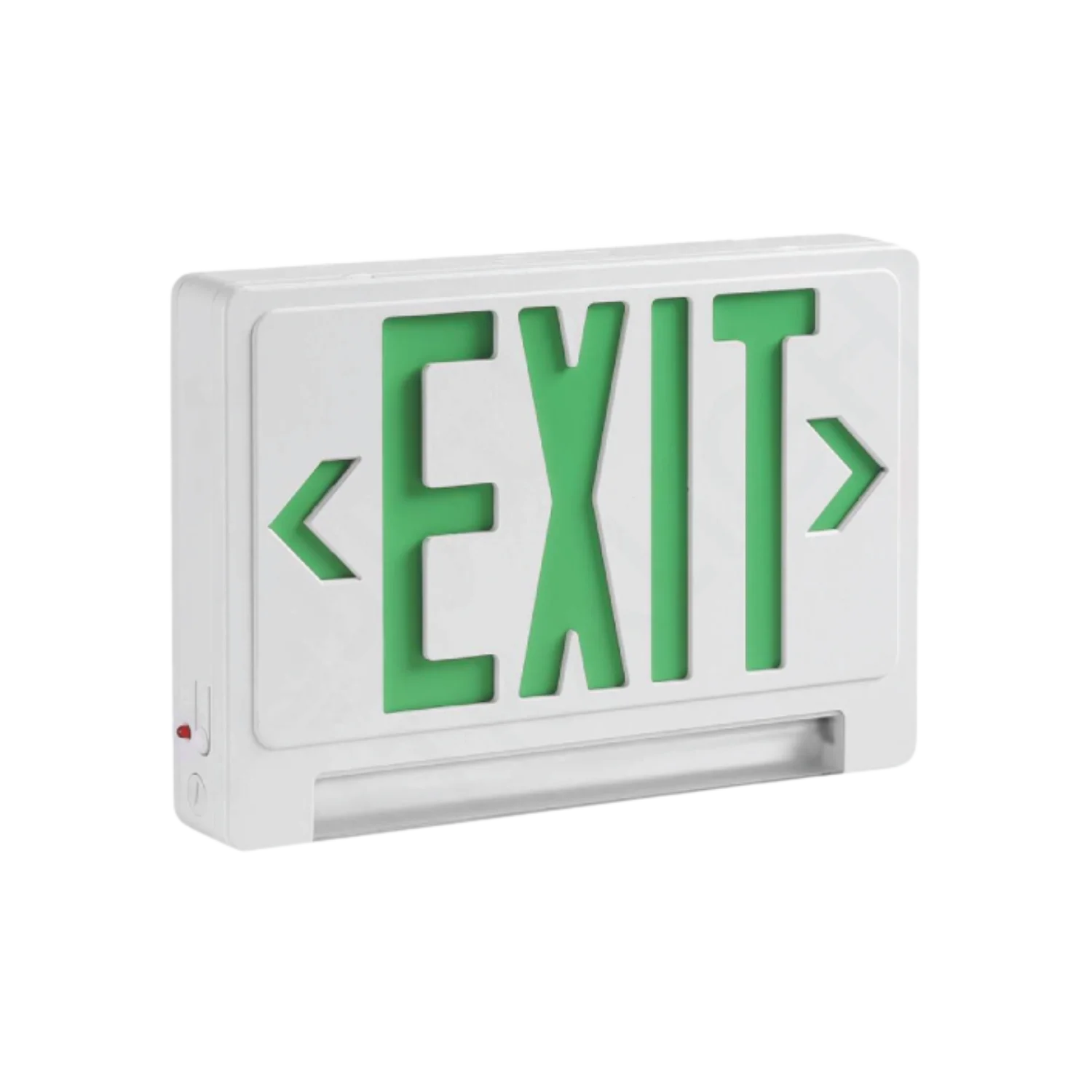 مصباح طوارئ ليد بإشارة خروج من الترا لايت – 2 واط، ضوء أخضر مع بطارية احتياطية وضمان 3 سنوات (CR‑7024AR)